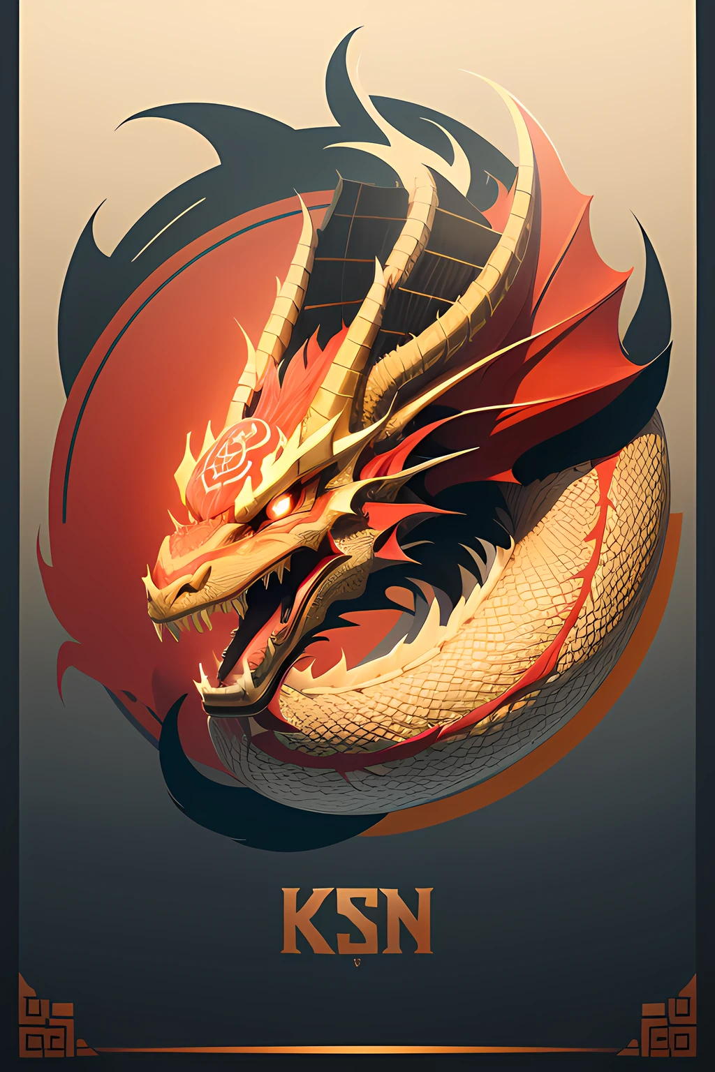 Design a football association logo that is concise, vi***nt, and easily recognizable. The icon should be based on the pattern or texture of a Chinese dragon, symbolizing positivity, passion, speed, and energy.