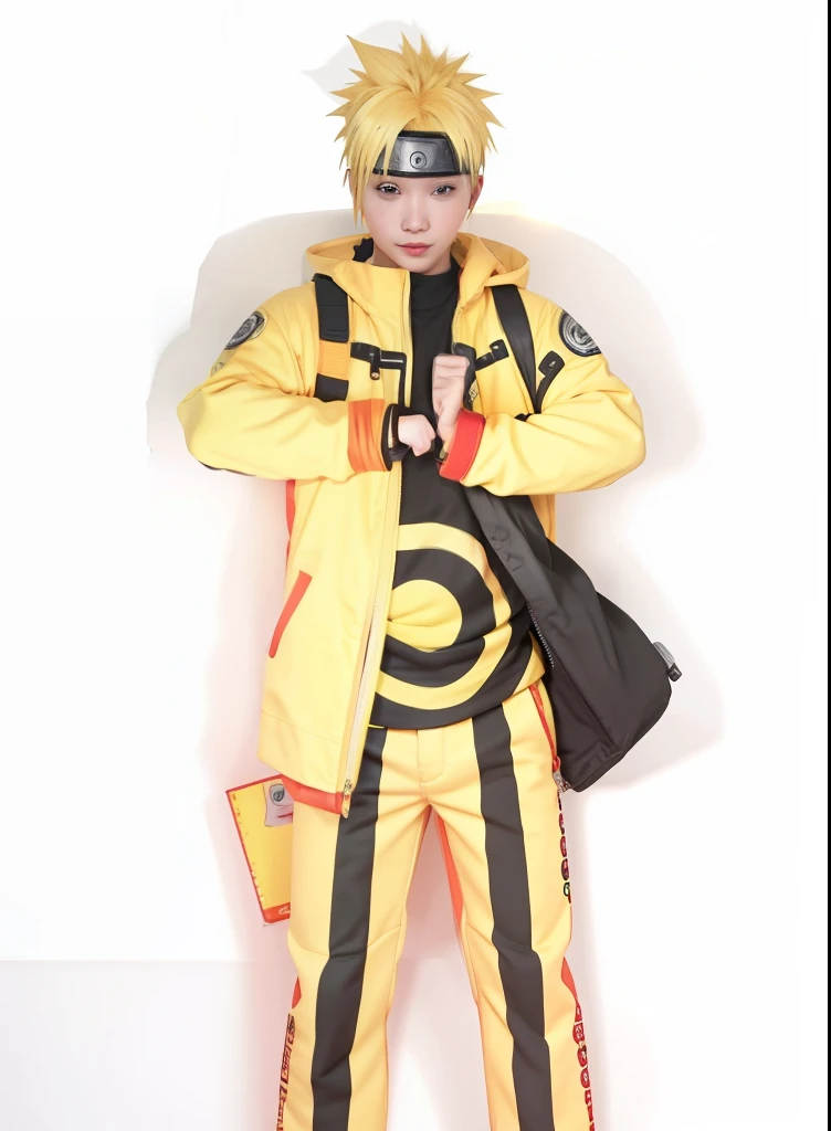 Best quality, ultra high resolution, ultra-detailed,realistic,yellow hair,18 years old,boy,Naruto Headband,Uzumaki Naruto,