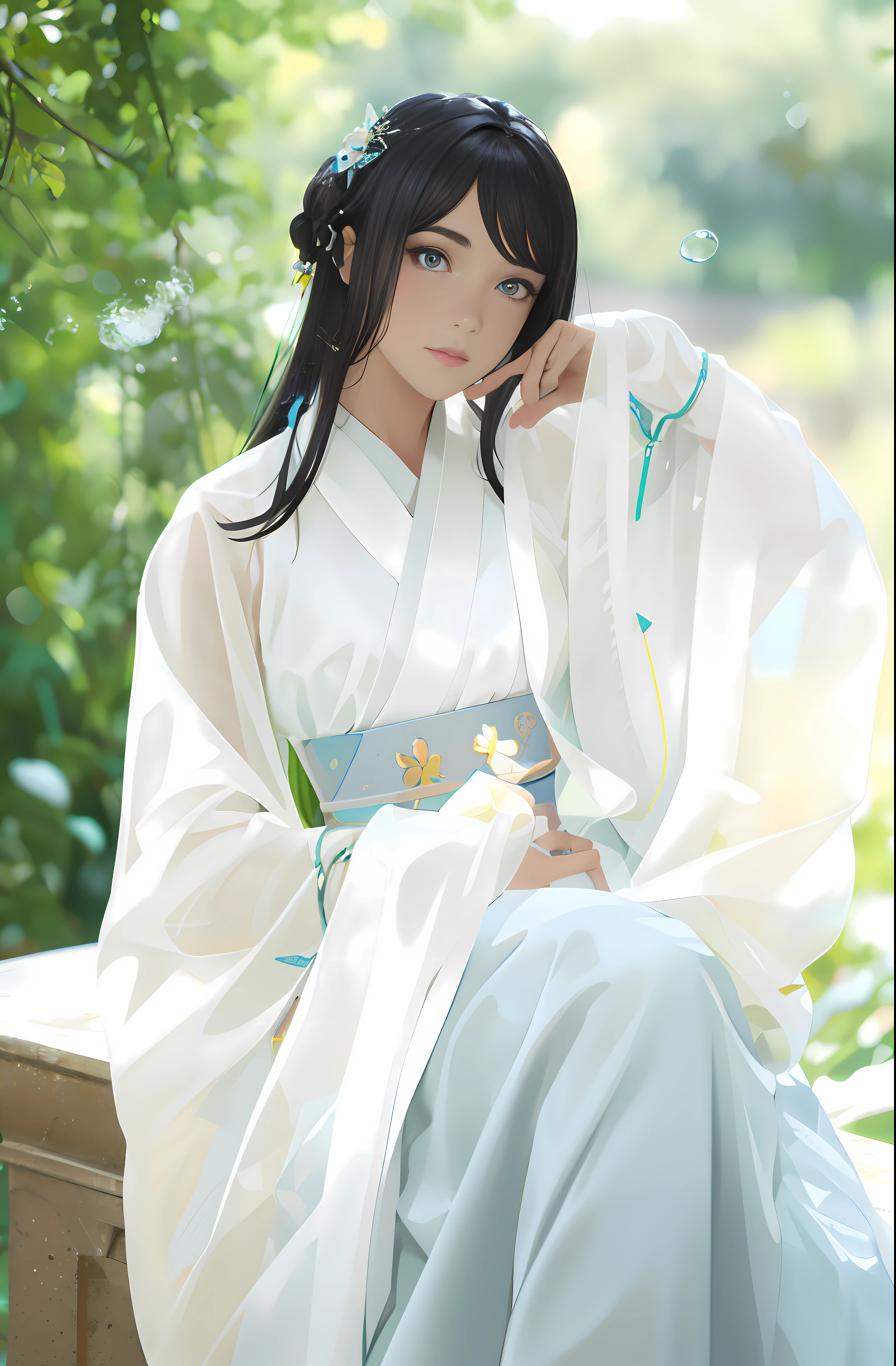 [(Transparent background:1.5)::5],(((Masterpiece))),(((Best quality))),(((Extremely detailed))),illustration, 1girll,Solo,mysterious,vivd colour,Shiny, Underwater transparent sealed hemispherical glass dome, (White hair),(Purple eyes), full bodyesbian,Barefoot,Long hair is calm and natural, Koi,Underwater, Dome,Close up,Dynamic actions,Lens perspective,(((Box composition))),sitting cross-legged，Leaning against the bookshelf, voluminetric lighting, multi colored eyes, Detailed eyes, ultra - detailed,Light smile, Highly detailed, Beautiful, small detailed, Ultra detailed, Best quality, Intricate, 4K, 8K, trending on artstationh, Good anatomy, Beautiful lighting, Award-winning,