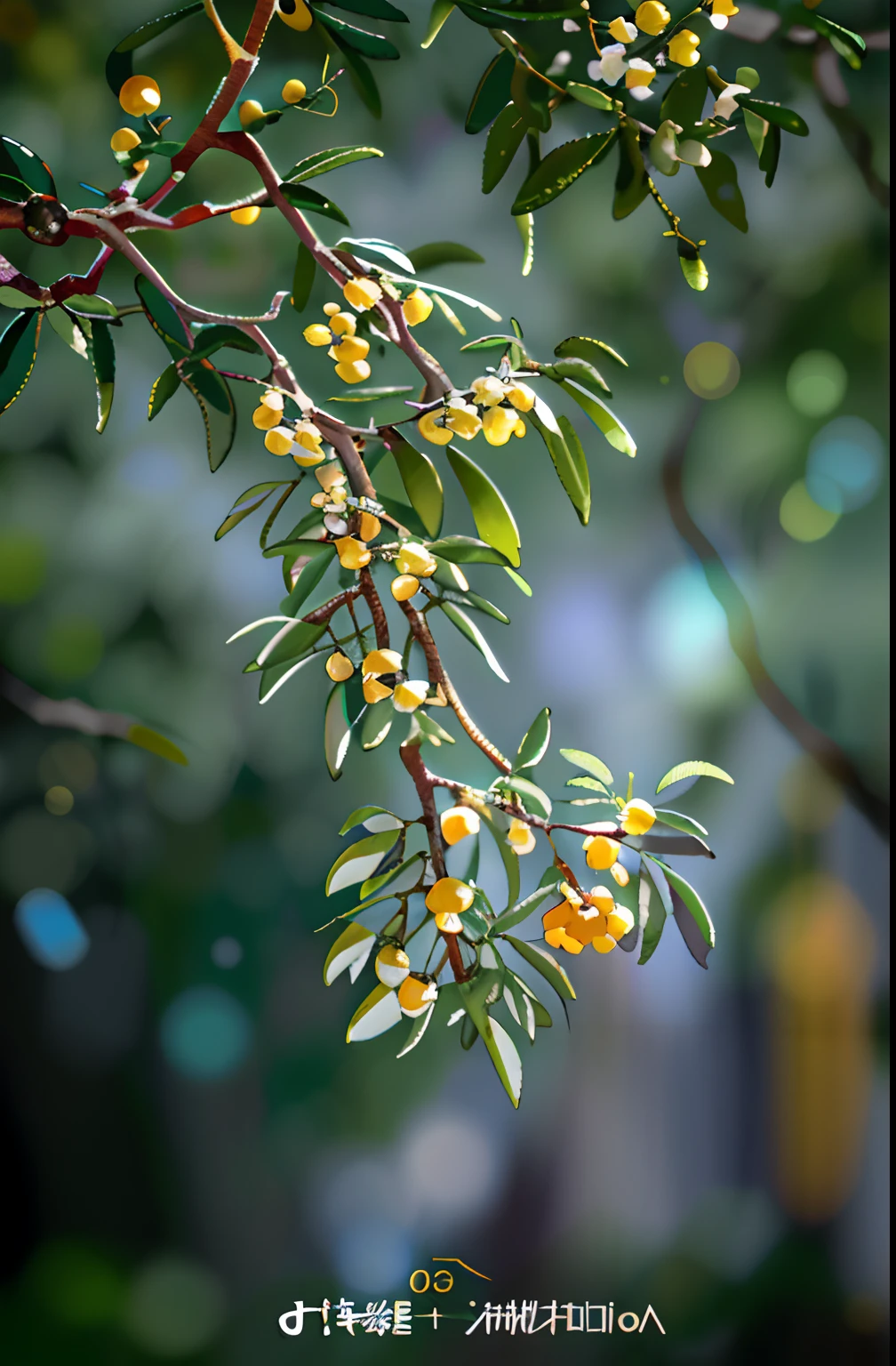 sweet osmanthus,foliage,Movie lighting,exquisitedetails