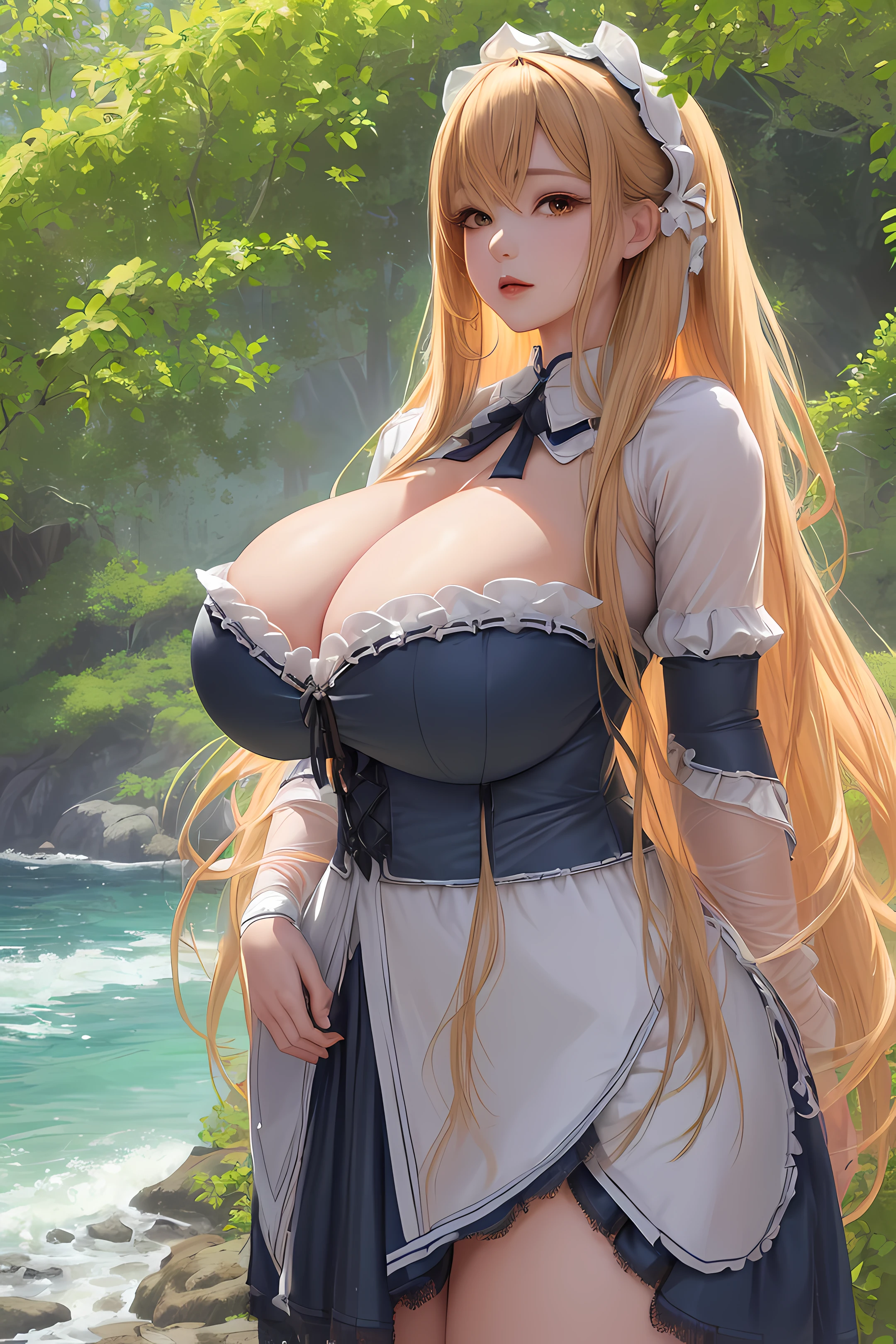 (Ultra Quality,Masterpiece,Ethereal:1.4)nagatiti(Gigantic Breasts:1.6)(hanging breasts: 1.5)(breasts squeeze: 1.3)(bimbo 1.4)(Disproportional Tits: 1.4)(Realism:1.2)(Realisitc:1.2)(Absurdres:1.4)8K,Ultra-Detailed,((Detailed Beautiful Mature Face)), Slutty Expression,Gyaru,Adult Rocks,Coast,(Shore:1.2) (Sitting:1.4)Sitting on Rock,Trees,Plants,(Bush:1.2)Waves(Causting:1.2)(Hyper-Detailed Water:1.1) (Solo:1.4)1Girl(Facing Viewer:1.2)Intricate Body Details(Milf: 1.5)(Curvy:1.3)Average Waist,Thick Thighs,Yuuki Asuna,Honey Blonde Hair[Long Hair](Sidelocks:1.2)(****ta_Clothes:1.3)Seductive Posture,Sexy Pose,Alluring[intricate-perfect-fingers-on-hands]Perfect Hyper-Detailed Orange Eyes,