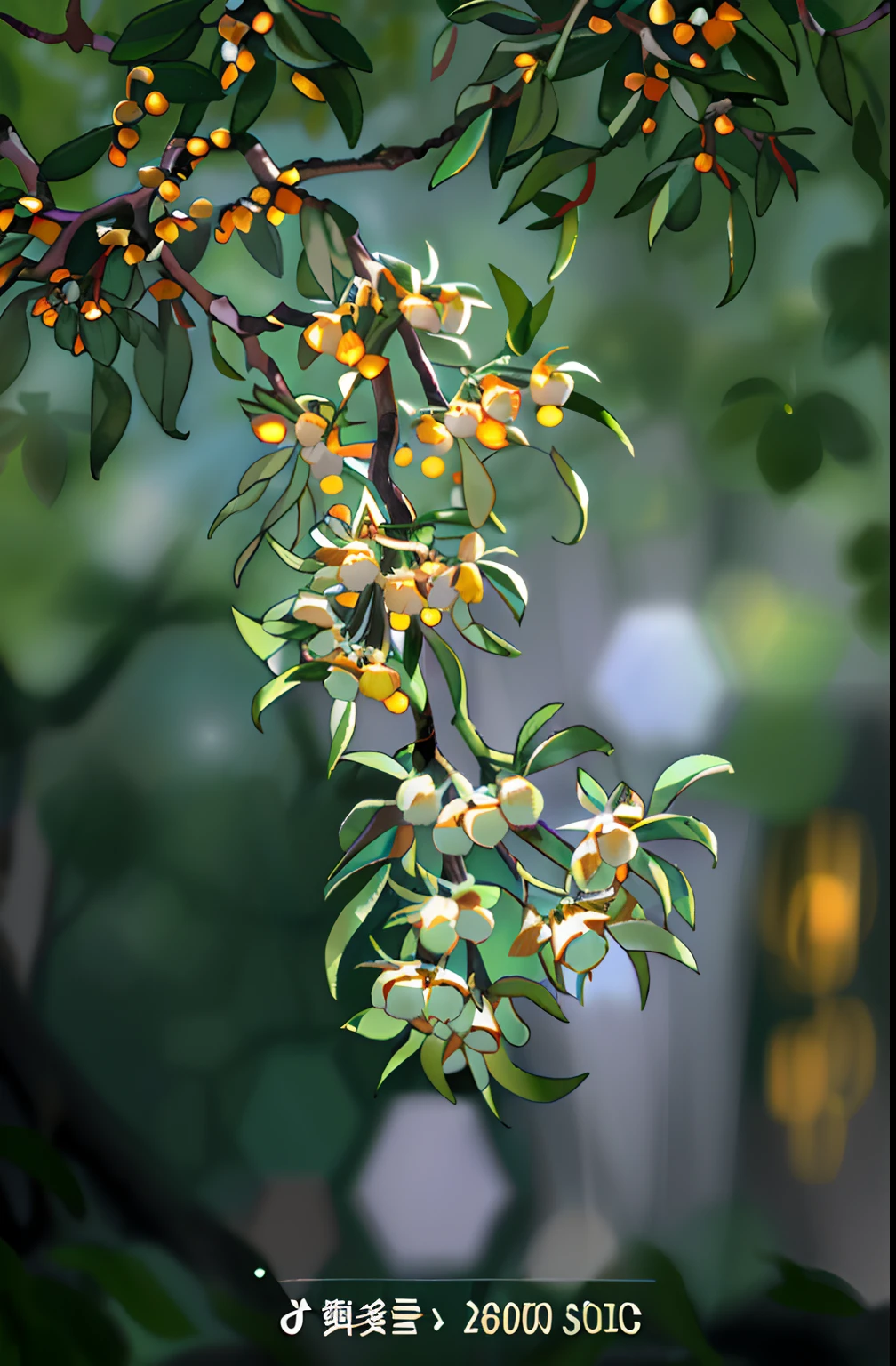 sweet osmanthus,foliage,Movie lighting,exquisitedetails