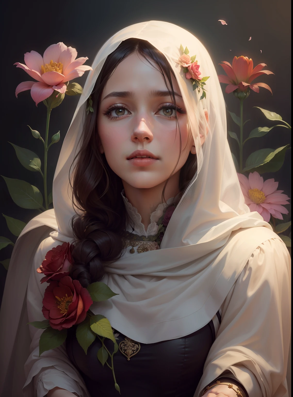 Flowers Garden background, High resolution quality, queen, flowers on head,