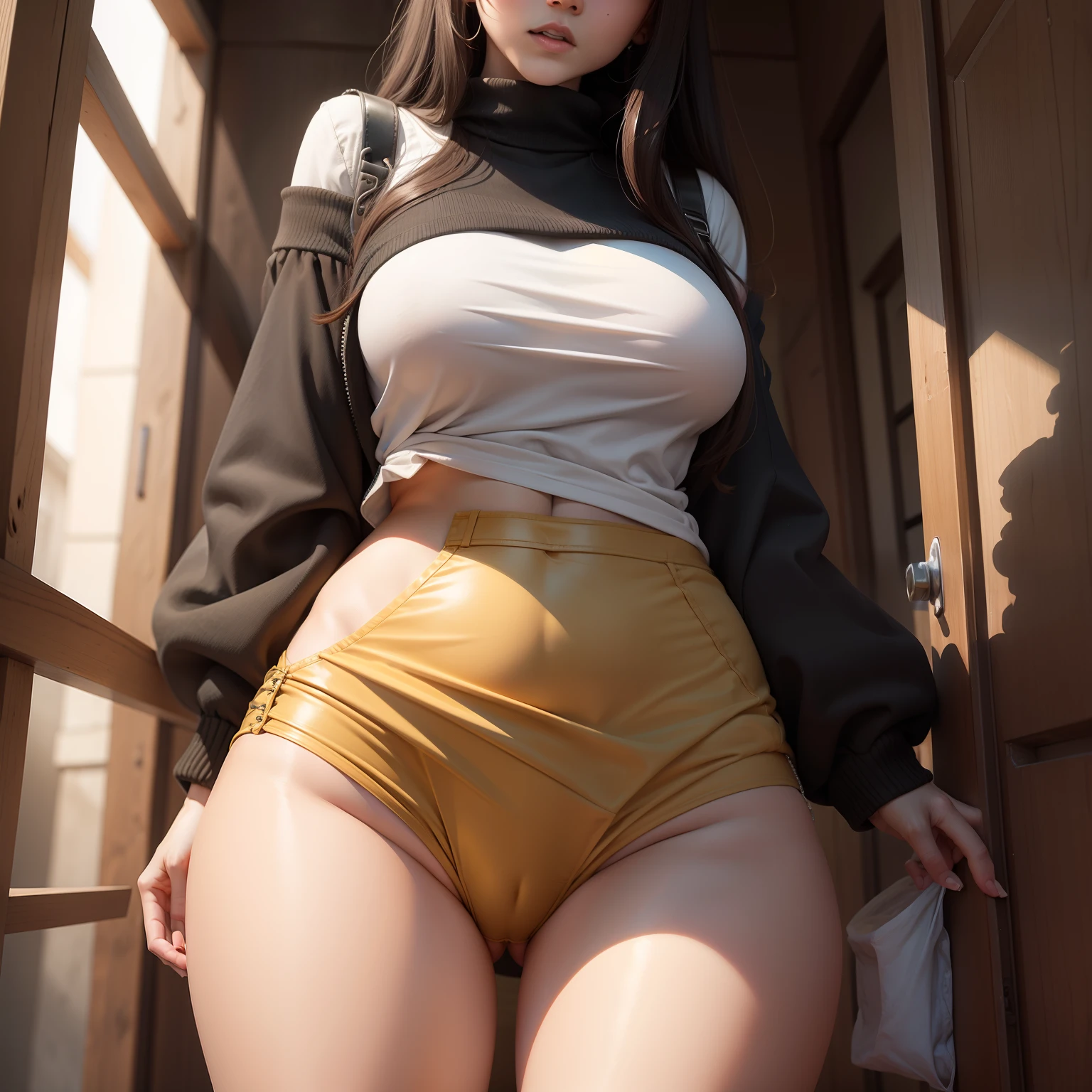 Girl with huge bladder
