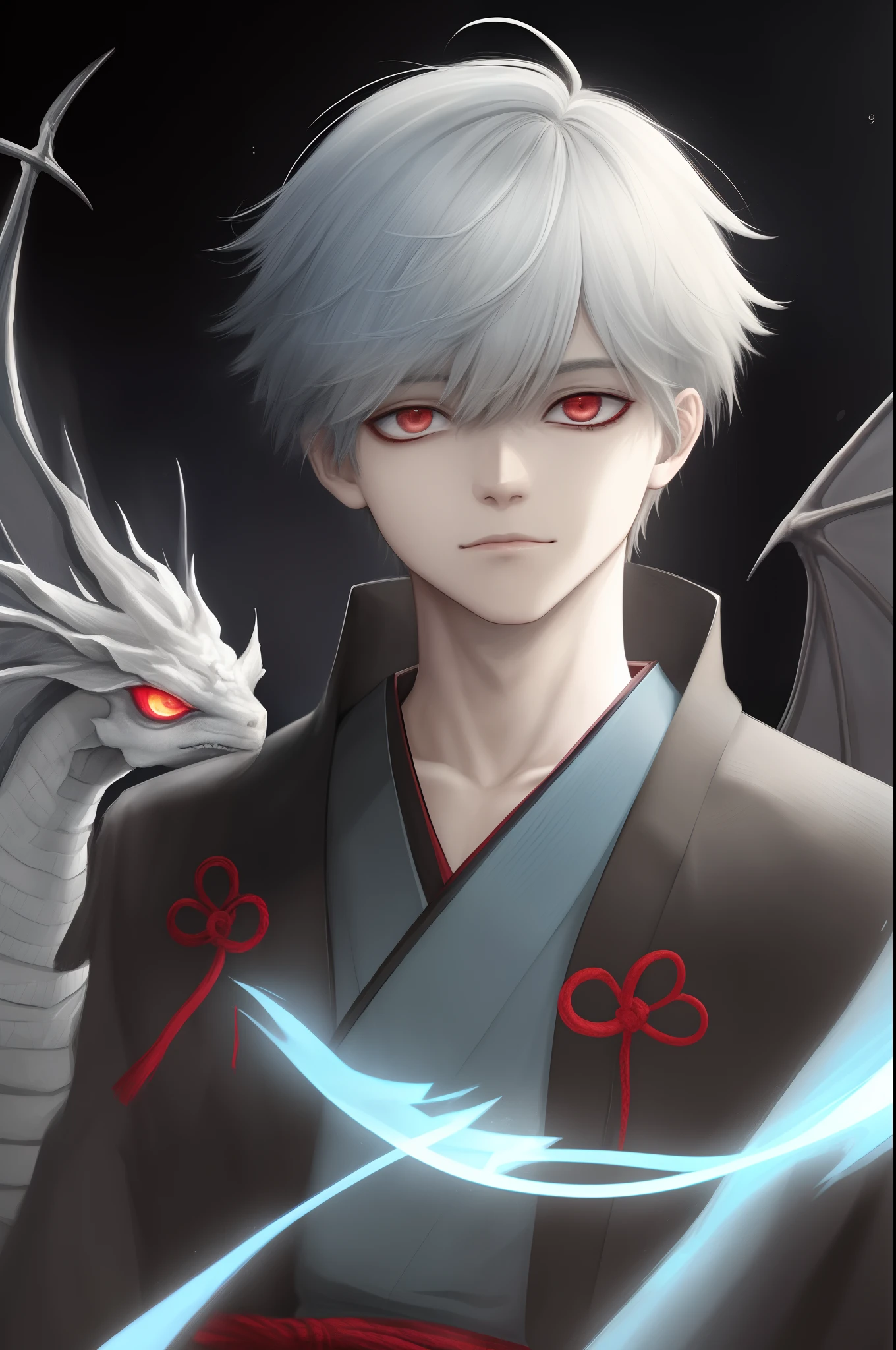 (((1boy, (Kaneki_Ken), Cabelo branco, Heterocromia, olho esquerdo azul, olho direito cinza, Japanese Men's Kimono, small dragon scales on the left side of the neck))) default_traje, standingn, Olhando_em_visualizador, sozinho, macho_foco, vaqueiro_injection, retremo em close, ao ar livre, (noite, Escuro:1.25 ), Rua, (Estilo darkestdiffusion:0.6), (Estilo evreka15:0.6), best quality, Absurdo, Altas, (Original), (papel de parede extremamente detalhado), 8k, (cor), (Trend in arteStemion, CGSetnemion, Pixiv: 0.85), altamente detalhado, (coerente:1.5), (beautiful composition:1.2), (dynamic  lighting), (intrincado:1.15), (symmetr:1.1), (disco Rigido:1.25), (obra-prima:0.9), (Directed by: Atey Ghailan e Anton Fadeev:0.9), [Luz_raios], ..lua, (Blurry_Background Story, profundidade de campo:0.5), oficial_arte,