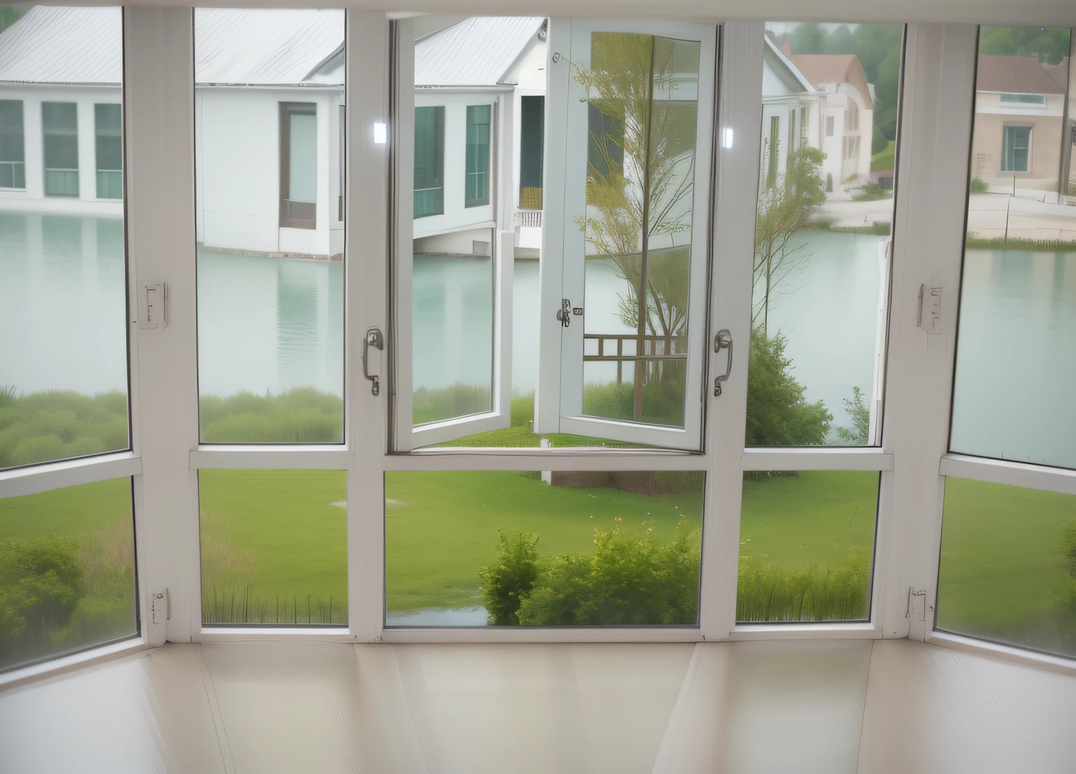 The lake outside the window，high-definition picture quality