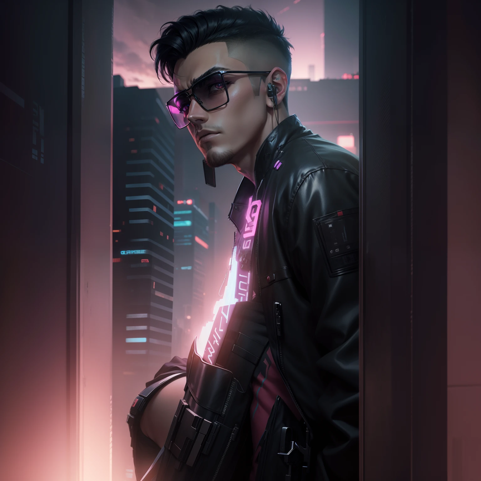 Change background Cyberpunk handsome boy realistic anime full HD 4K