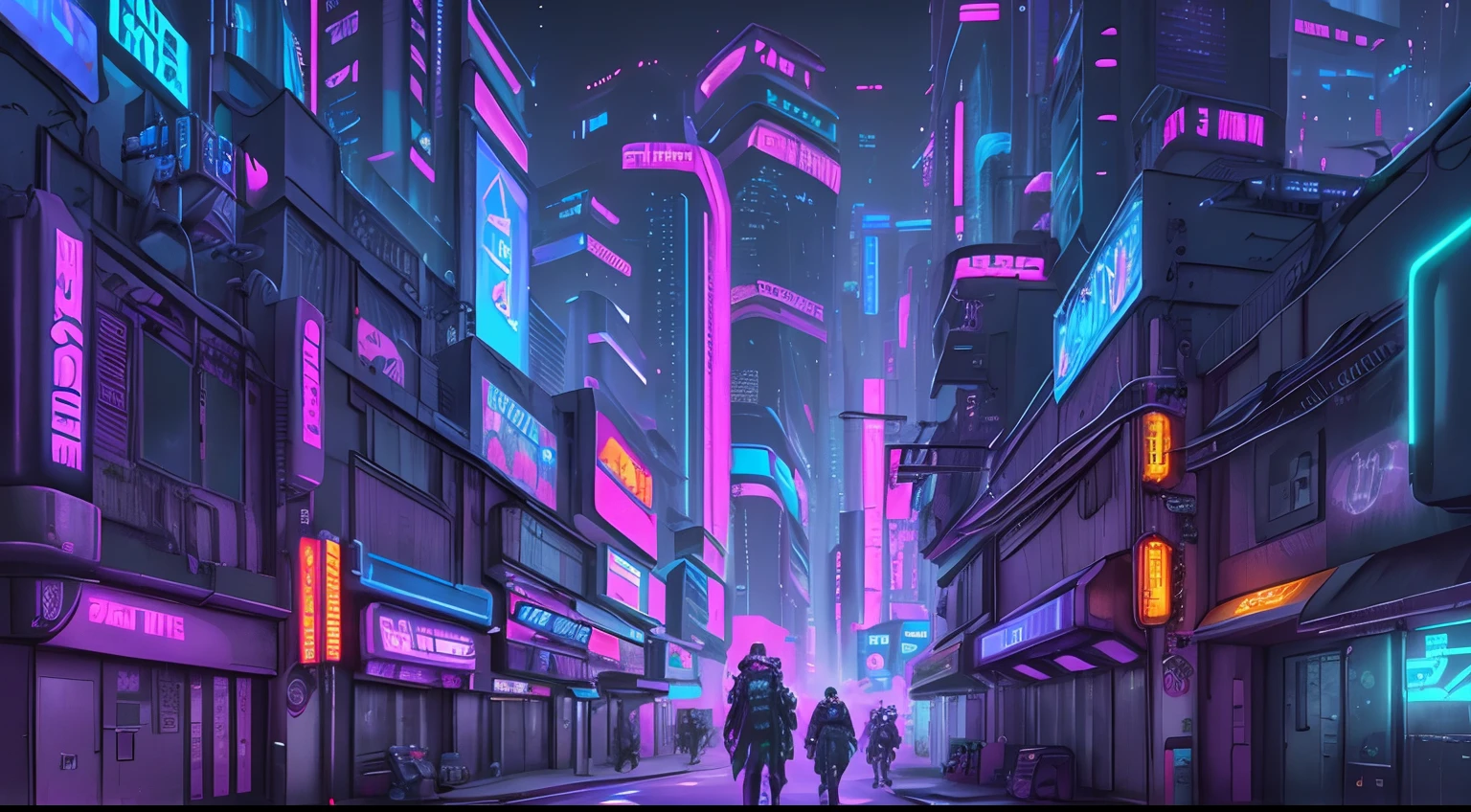 Futuristic city with neon lights and futuristic streets, Neon city in the background, futuristic street, synthwave city, futuristic city street, Neon City, Cyberpunk city setting, neon megacity in the background, vaporwave city, cyberpunk city street, futuristic urban background, in a futuristic cyberpunk city, Sci-Fi Cyberpunk City Street, hyper realistic cyberpunk city, purple cyberpunk city