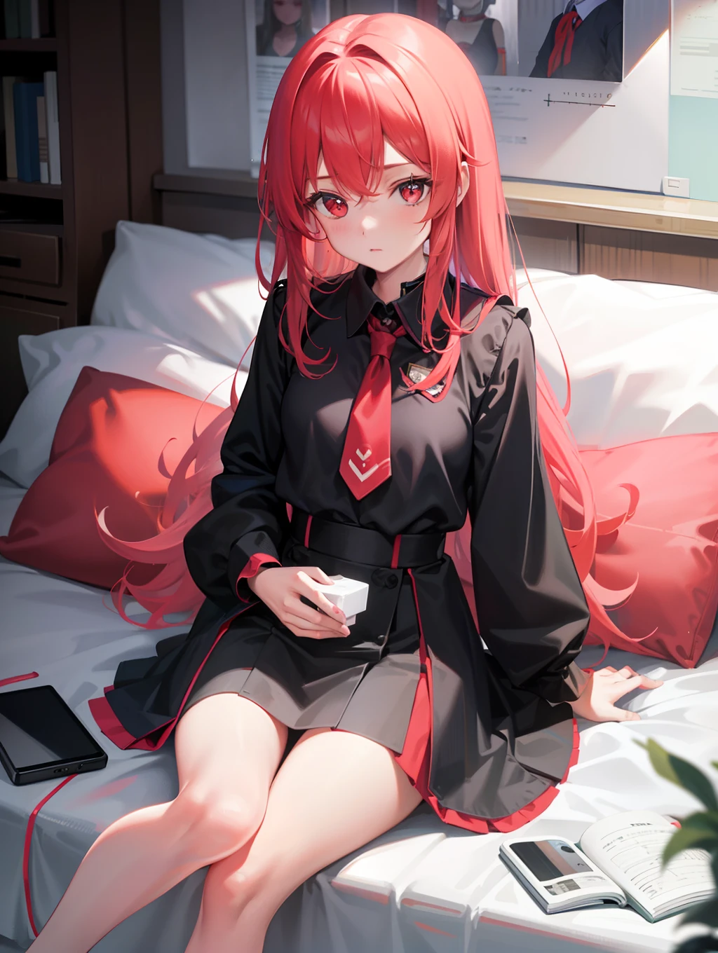 whaite hair，teens girl，quadratic element，gentleness，adolable，Red eyes
