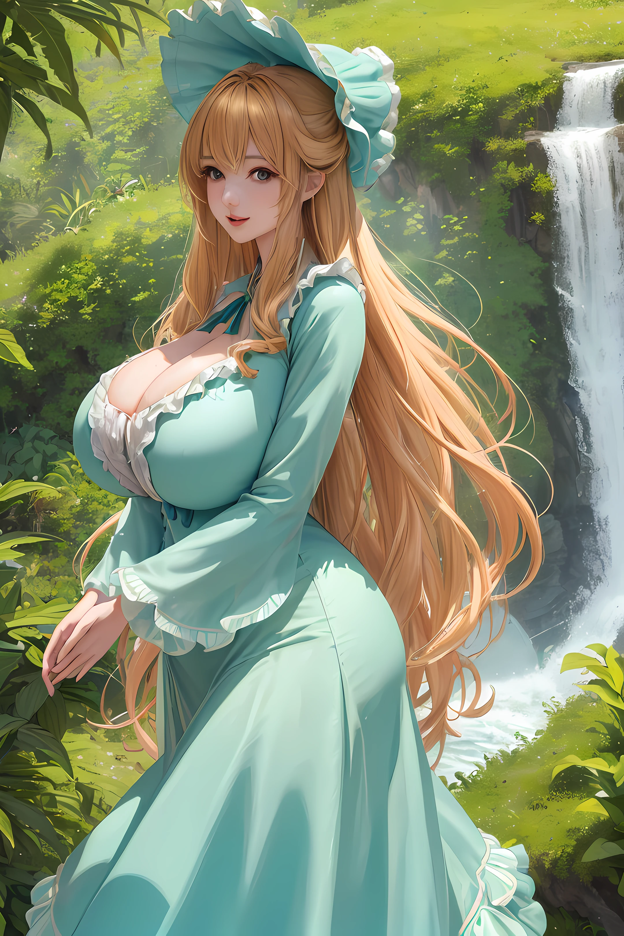 (Ultra Quality,Masterpiece,Ethereal:1.4)nagatiti(Gigantic Breasts:1.6)(hanging breasts: 1.5)(breasts squeeze: 1.3)(bimbo 1.4)(Disproportional Tits: 1.4)(Realism:1.2)(Realisitc:1.2)(Absurdres:1.4)8K,Ultra-Detailed,((Detailed Beautiful Mature Face)), Slutty Expression,Gyaru,Adult Rocks,Coast,(Shore:1.2) (Sitting:1.4)Sitting on Rock,Trees,Plants,(Bush:1.2)Waves(Causting:1.2)(Hyper-Detailed Water:1.1) (Solo:1.4)1Girl(Facing Viewer:1.2)Intricate Body Details(Milf: 1.5)(Curvy:1.3)Average Waist,Thick Thighs,Yuuki Asuna,Honey Blonde Hair[Long Hair](Sidelocks:1.2)(ta_Clothes:1.3)Seductive Posture,Sexy Pose,Alluring[intricate-perfect-fingers-on-hands]Perfect Hyper-Detailed Orange Eyes,