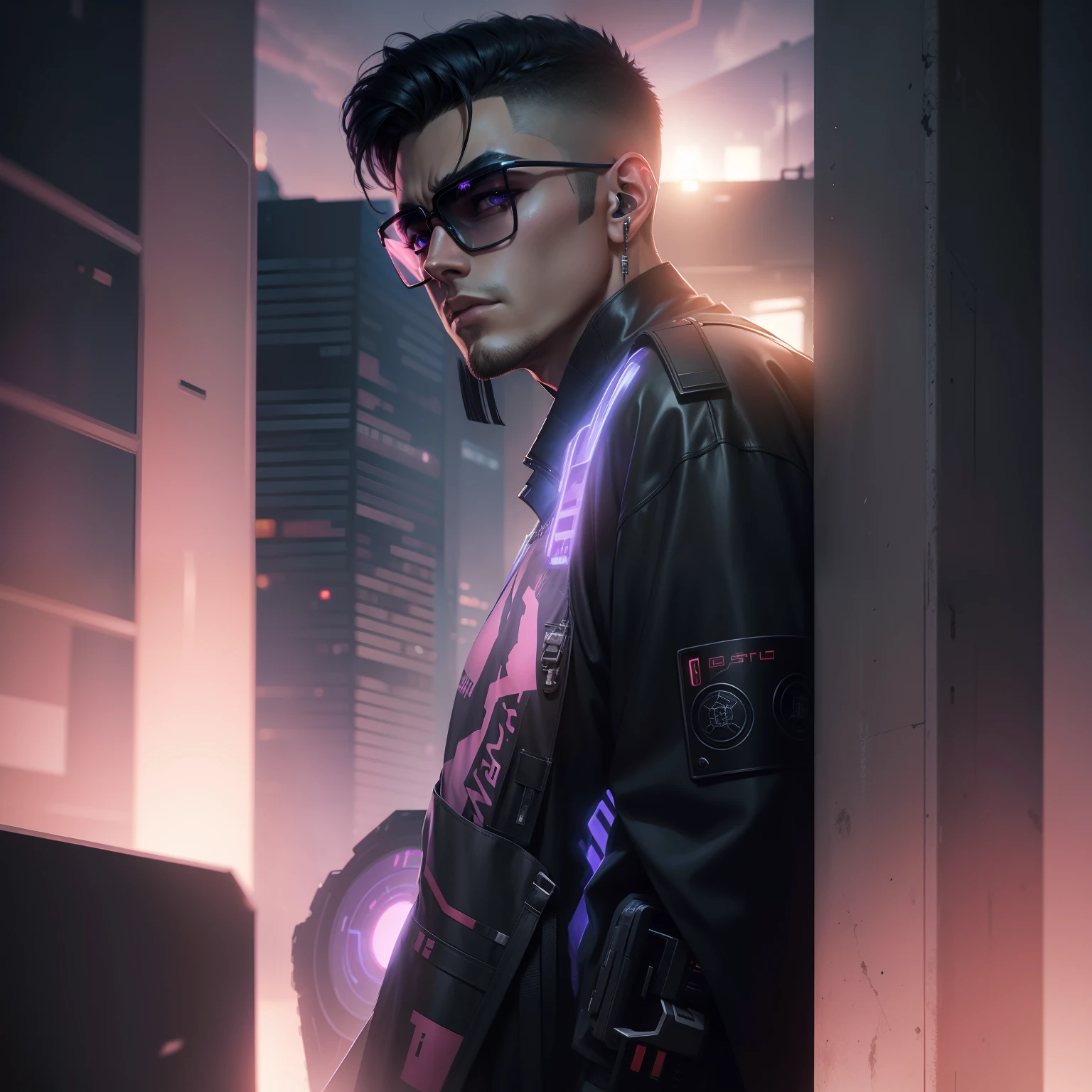 Change background Cyberpunk handsome boy realistic anime full HD 4K