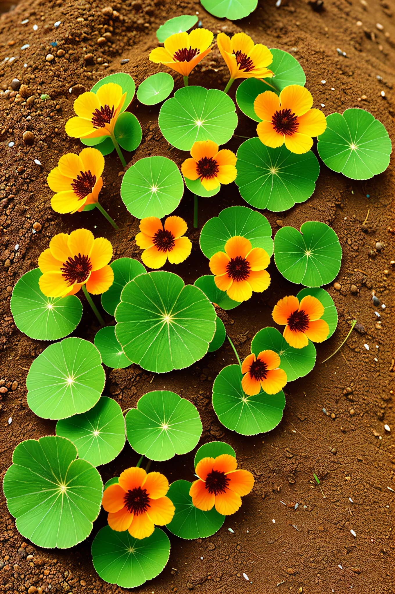 nasturtiums, Anthill, Ants