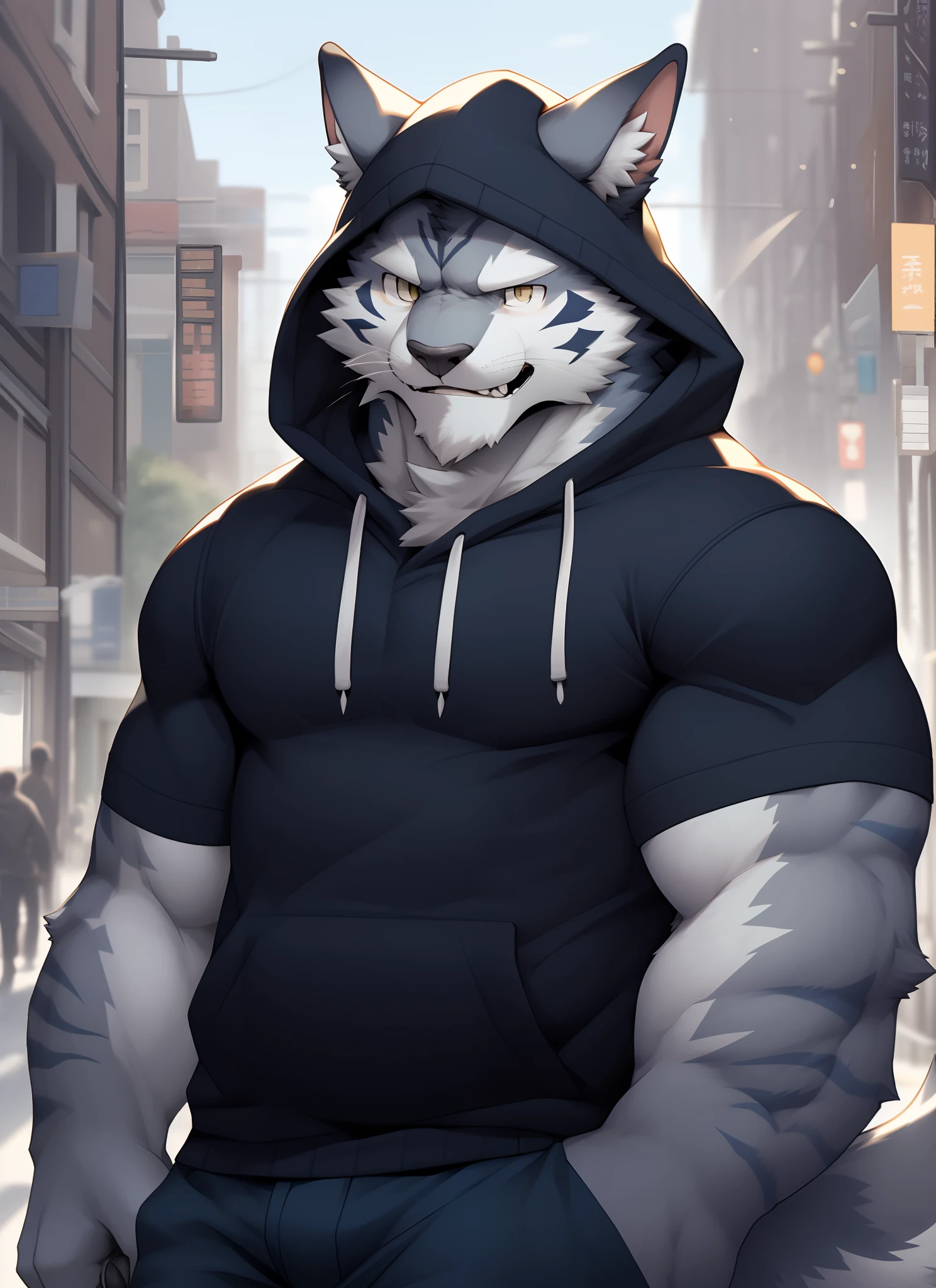 nj5furry,((catss,hoody)),White fur,male people,komono,((Extremely realistic shadows,tmasterpiece,extremely detaile,Photorealsitic)),
((catss)),strong,Mature male,dynamicposes