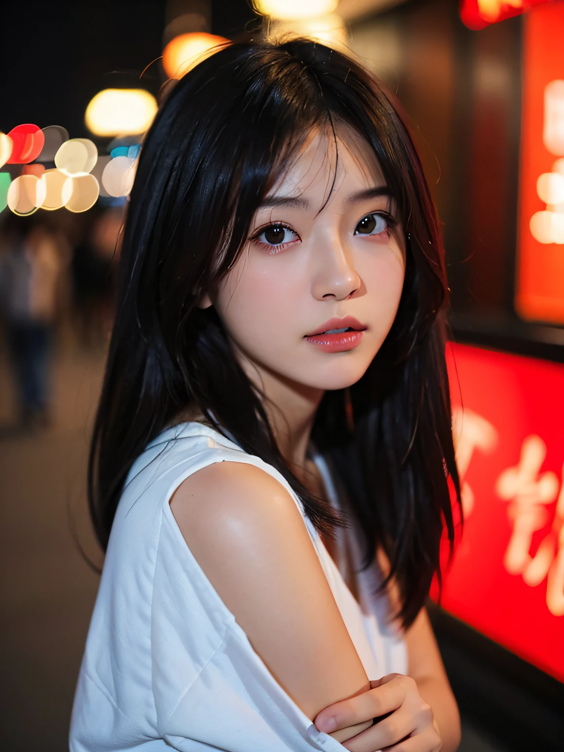 best qualtiy，tmasterpiece，超高分辨率，（真实感：1.4），RAW photogr，1girl，warm lights