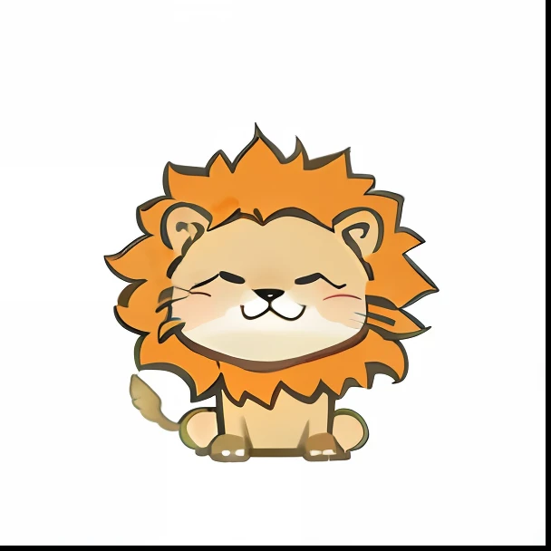 A cartoon lion sitting with his eyes closed, Cute lion, 2 d full body lion, lion, robot lion, aslan the lion, lion icon, Lion body, half lion, tchibi, cute single animal, lion head, Cartoon Cute, Cute:2, cas, third lion head, the Lion, awww, lion’s mane, A cat, cute animal
