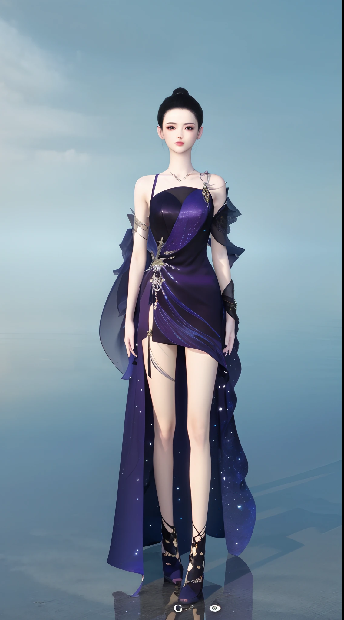 1 woman(Clear face)、Full body standing painting,独奏,Gorgeous purple dress,Transparent background,Game character costume design,high detal,cinematic colorgrade,Ultra photo realsisim,Digital SLR,white backgrounid,Ultra-high resolution,Sharp focus,tmasterpiece,hdr,8K,(The is very detailed的 CG unified 8k 壁纸)