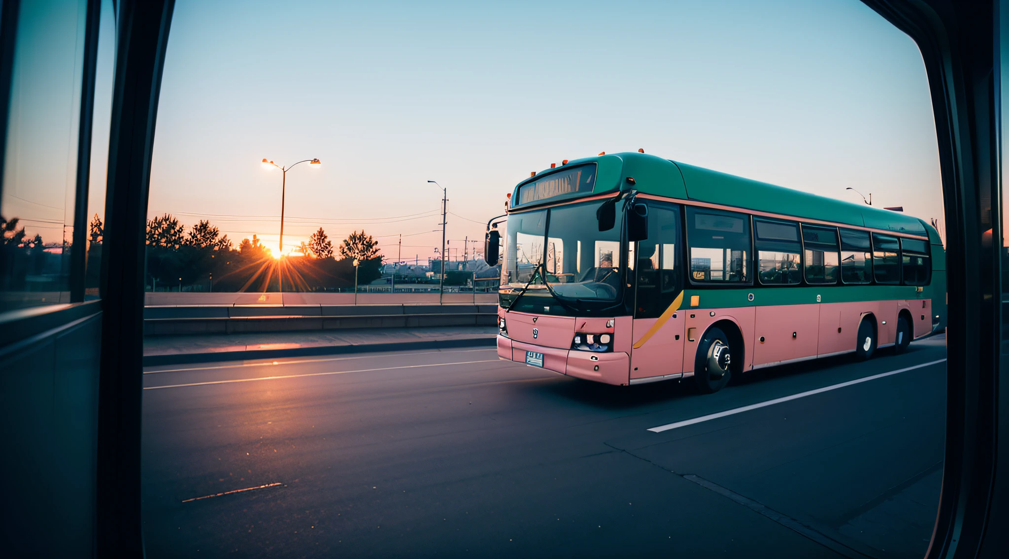 The bus goes west,
The windshield glows pink,
A pink color that can be glimpsed from the metal,
brush the concave sides
Made of blue battered enamel
The bus flies in the sunset sky.
The windshield glows pink, the pink glints from the metal, and the blue tattered enamel body brushes the recessed sides.
Various people are on the bus. Young couples, older couples, children and people traveling alone.
All of them are heading to their respective destinations.
The bus passes through the countryside and heads for the city buildings.
The twilight sky is reflected in the windows of the bus, creating a fantastic sight.
The bus will arrive at the terminal. People get off the bus and go back to their lives.
The bus leaves again. Fly through the twilight sky to your next destination.