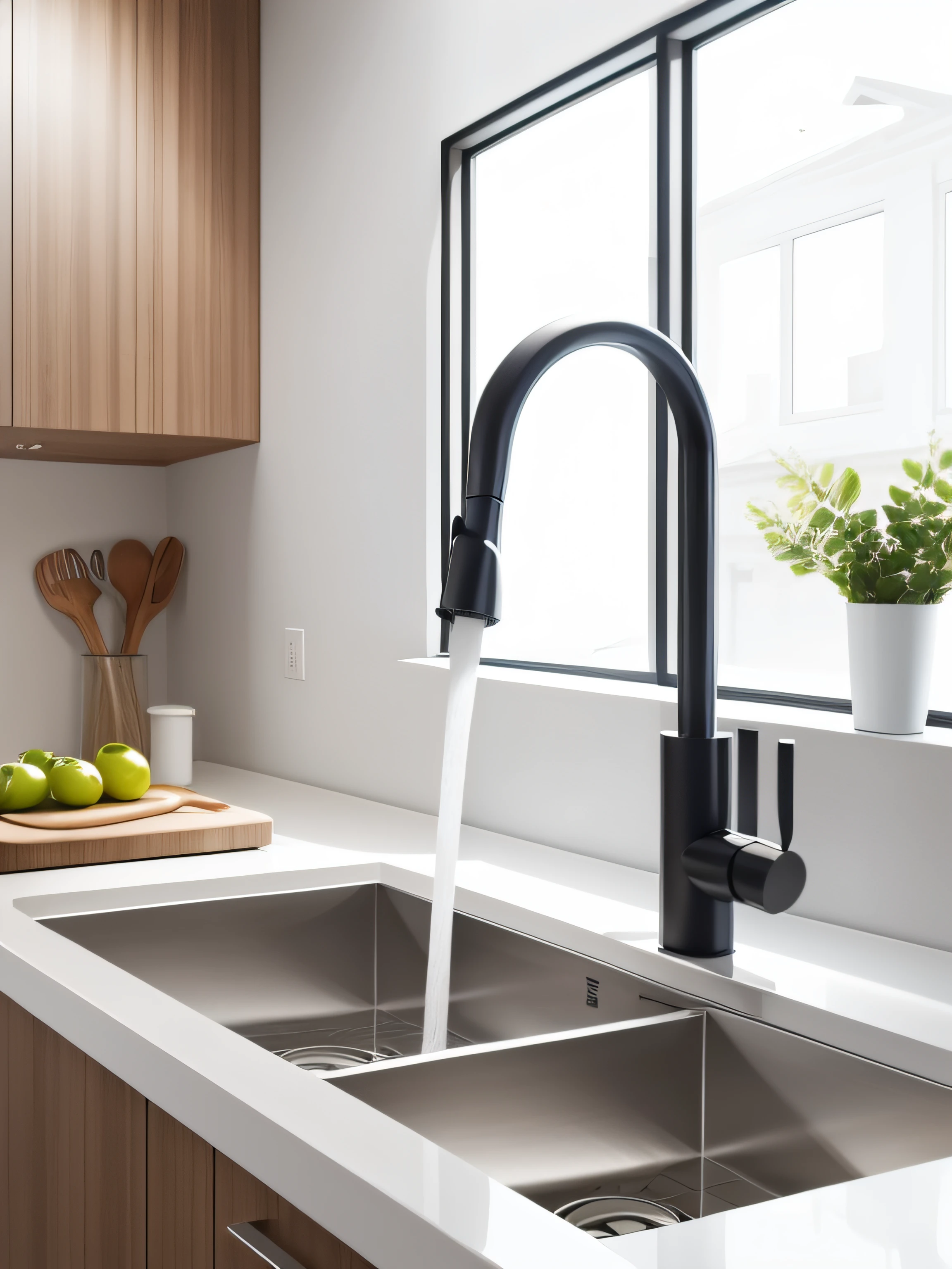 Kitchen faucets are realistic and minimalist