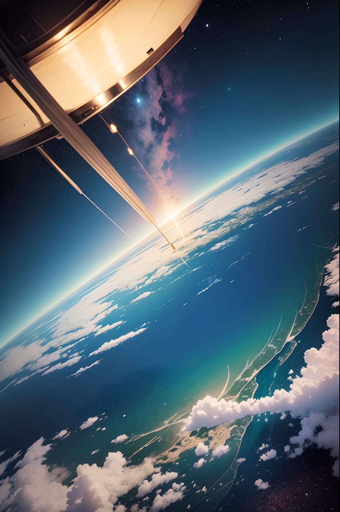 Criar uma imagem do banner para um canal de youtube, image up to 6 MB with at least 2.048 x 1.152 pixels, The planet Earth being seen from outer space, Increivél view, Formoso, chocante, emocionante, qualidade 8k, Kinematic, dinamic angle, foto perfeita, (Formato da imagem horizontal 1.91:1) --auto