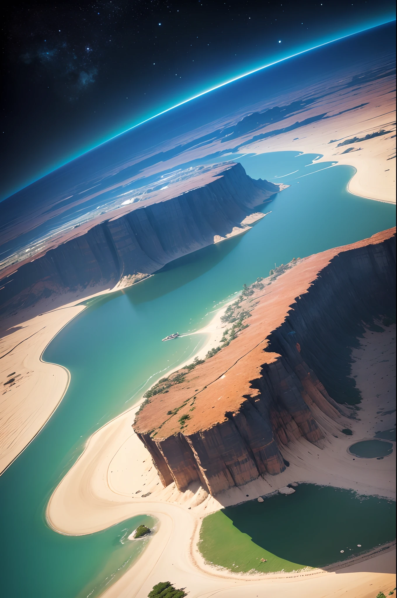 Criar uma imagem do banner para um canal de youtube, image up to 6 MB with at least 2.048 x 1.152 pixels, The planet Earth being seen from outer space, Increivél view, Formoso, chocante, emocionante, qualidade 8k, Kinematic, dinamic angle, foto perfeita, (Formato da imagem horizontal 1.91:1) --auto