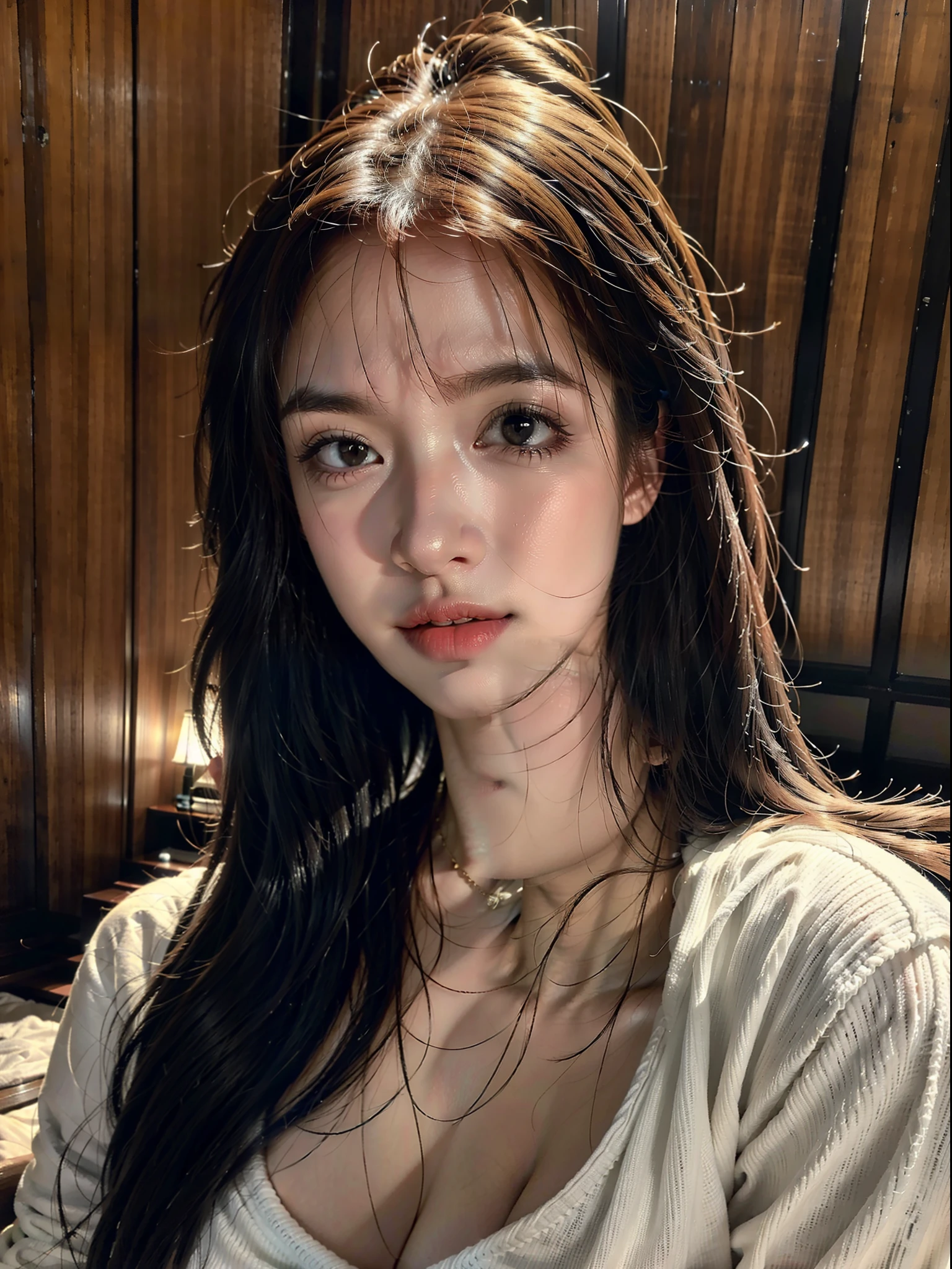 (photorealistic:1.4), (best quality:1.0), (ultra highres:1.0), 8k, RAW photo, (masterpiece:0.2), portrait, face, Beautiful and cute woman with white and smooth skin.