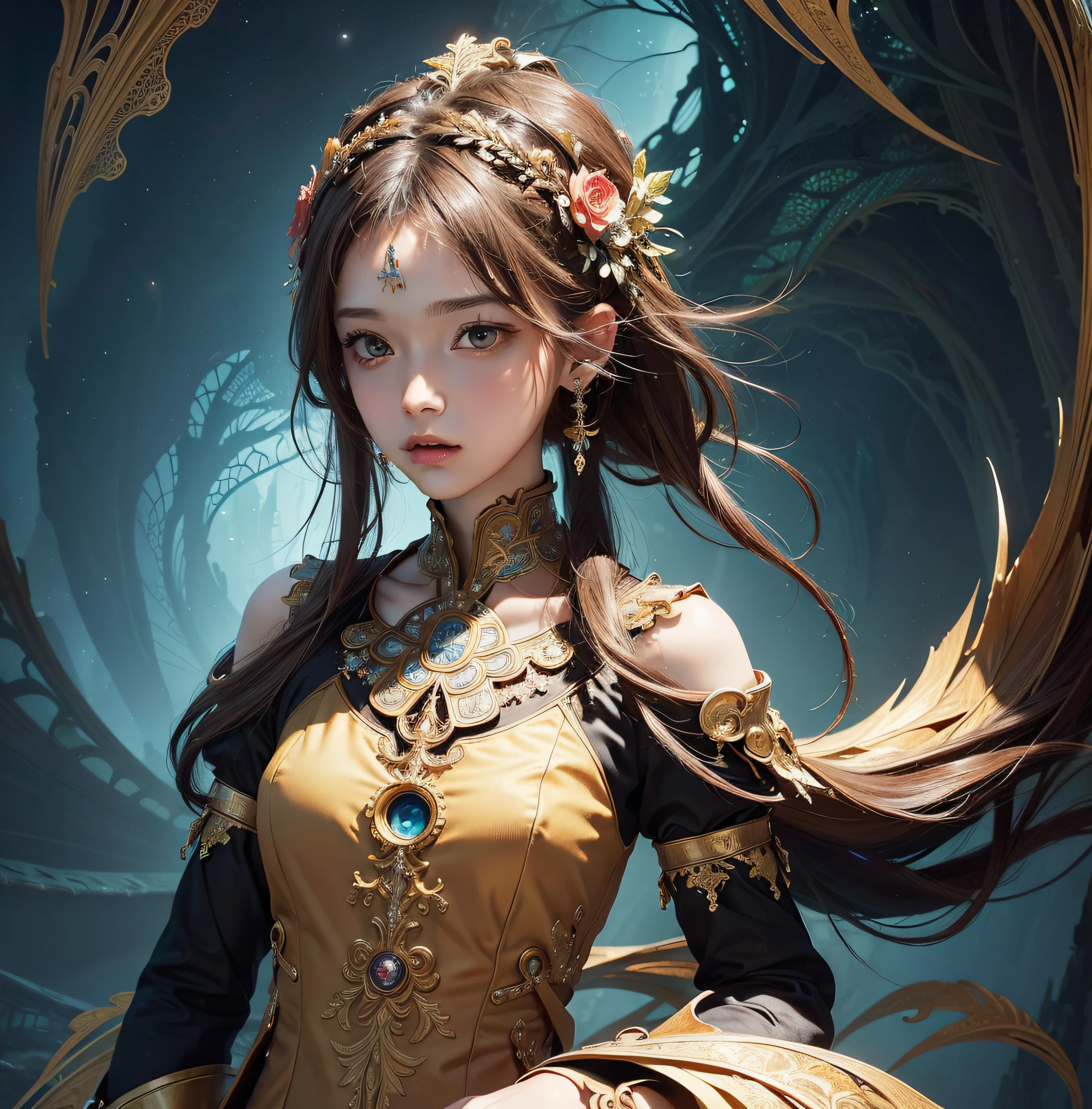 (masterpiece, top quality, best quality, official art, beautiful and aesthetic:1.2), (1girl), extreme detailed,(fractal art:1.3),