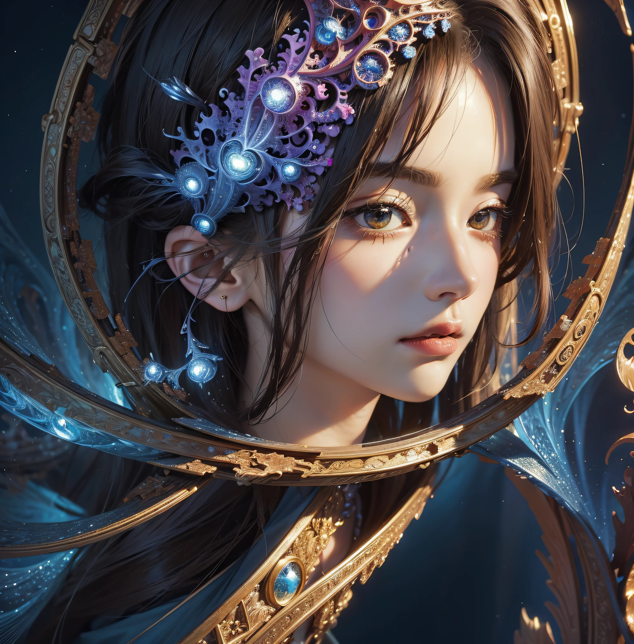 (masterpiece, top quality, best quality, official art, beautiful and aesthetic:1.2), (1girl), extreme detailed,(fractal art:1.3),