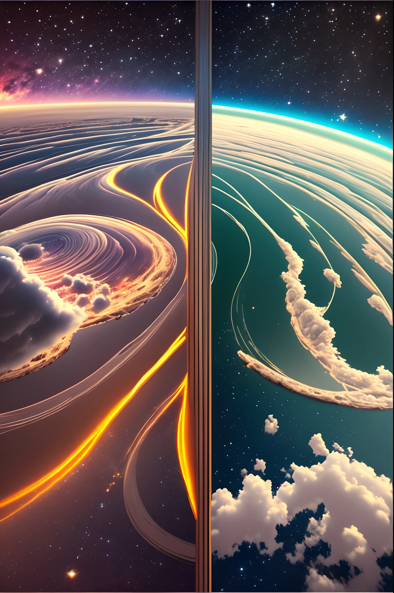 Criar uma imagem do banner para um canal de youtube, image up to 6 MB with at least 2.048 x 1.152 pixels, The planet Earth being seen from outer space, Increivél view, Formoso, chocante, emocionante, qualidade 8k, Kinematic, dinamic angle, foto perfeita, ((((Vista da imagem horizontal)))), 1,5 millimeters