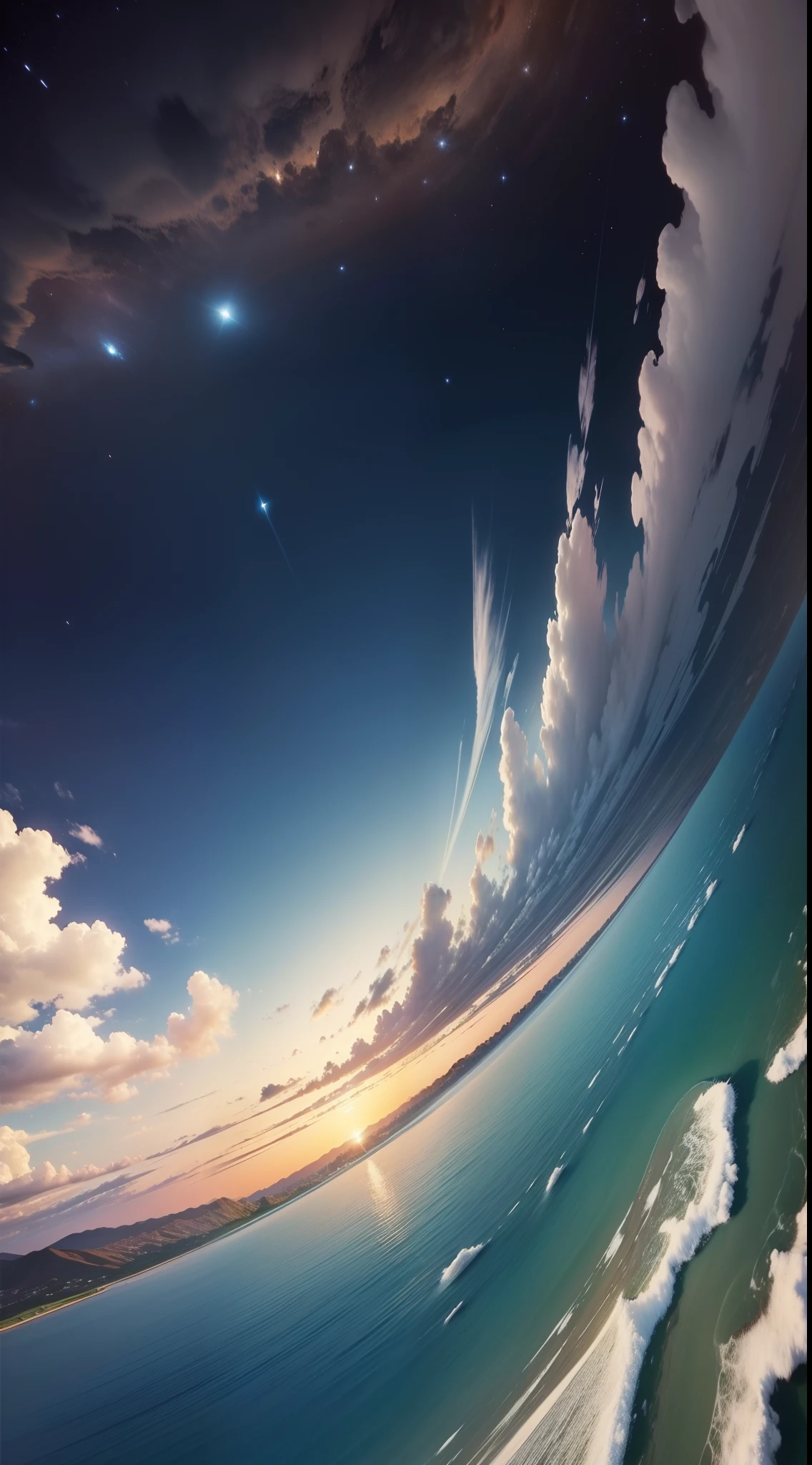 Criar uma imagem do banner para um canal de youtube, image up to 6 MB with at least 2.048 x 1.152 pixels, The planet Earth being seen from outer space, Increivél view, Formoso, chocante, emocionante, qualidade 8k, Kinematic, dinamic angle, foto perfeita, ((((Vista da imagem horizontal)))), 1,5 millimeters
