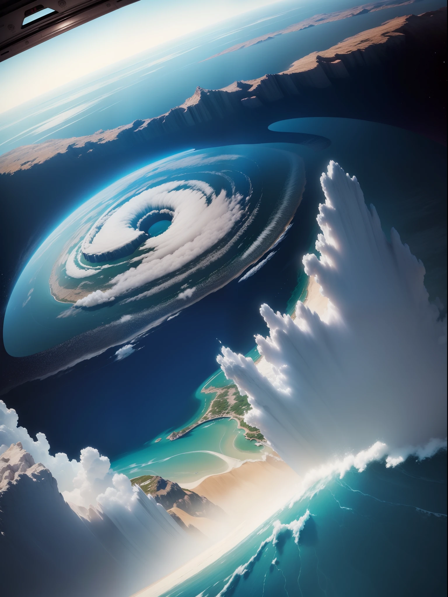 Criar uma imagem do banner para um canal de youtube, image up to 6 MB with at least 2.048 x 1.152 pixels, The planet Earth being seen from outer space, Increivél view, Formoso, chocante, emocionante, qualidade 8k, Kinematic, dinamic angle, foto perfeita, ((((Vista da imagem horizontal)))), 1,5 millimeters