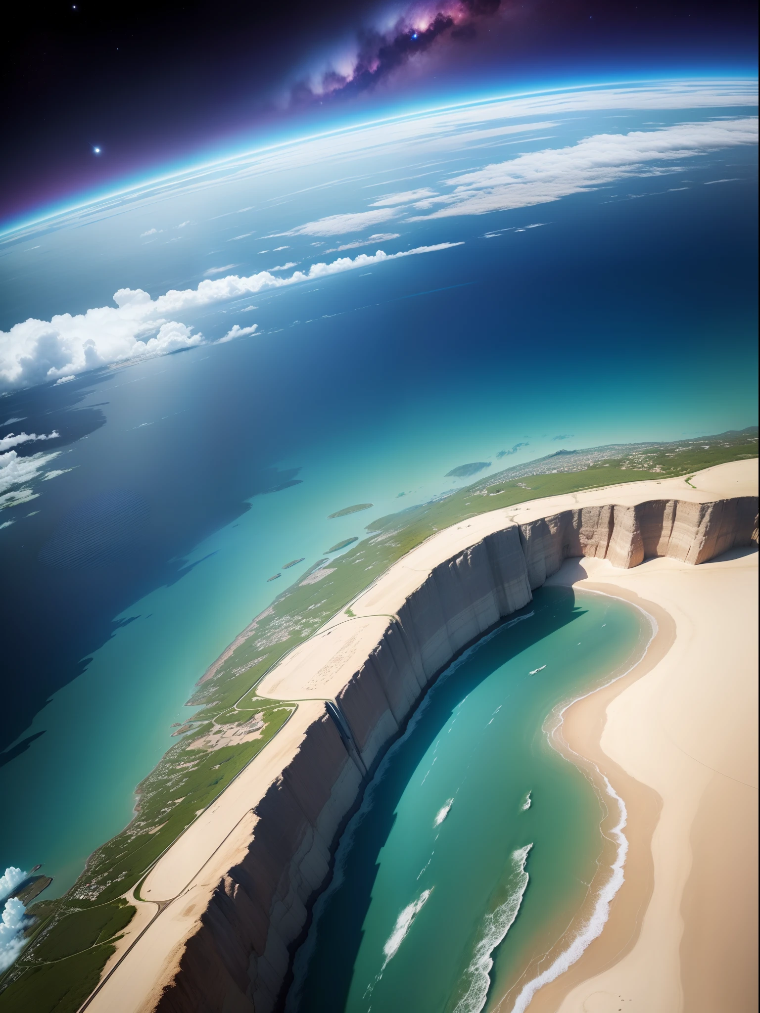 Criar uma imagem do banner para um canal de youtube, image up to 6 MB with at least 2.048 x 1.152 pixels, The planet Earth being seen from outer space, Increivél view, Formoso, chocante, emocionante, qualidade 8k, Kinematic, dinamic angle, foto perfeita, ((((Vista da imagem horizontal)))), 1,5 millimeters
