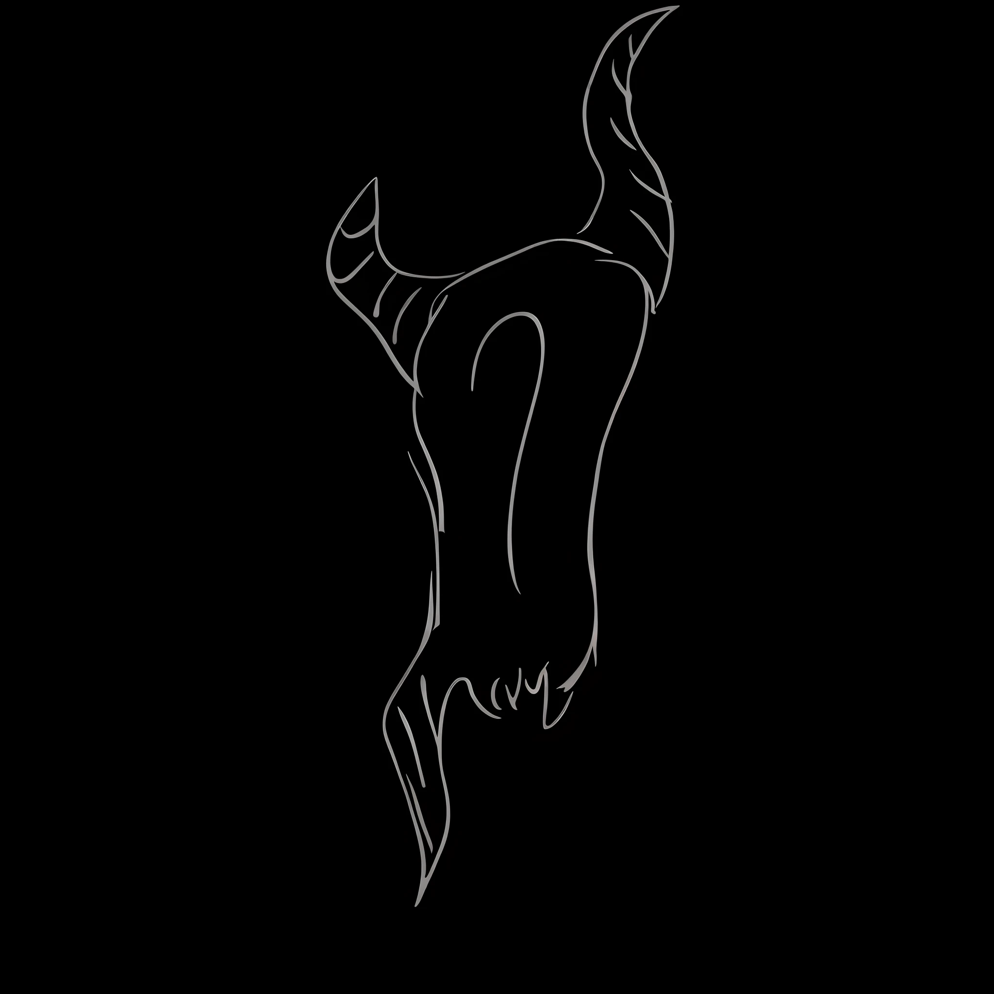 Draw a cat's tail on black background, black outlines, Simple lines of art, dark outlines, Outlined!!!, black backround. inkscape, Shadow creatures, white outline, strong outline, outline, outlines, thin line art, Outline sketch, Outlined, hard outline, straight dark outline, black outlines, Wallpaper phone, contour drawing, Phone background bone corner teeth