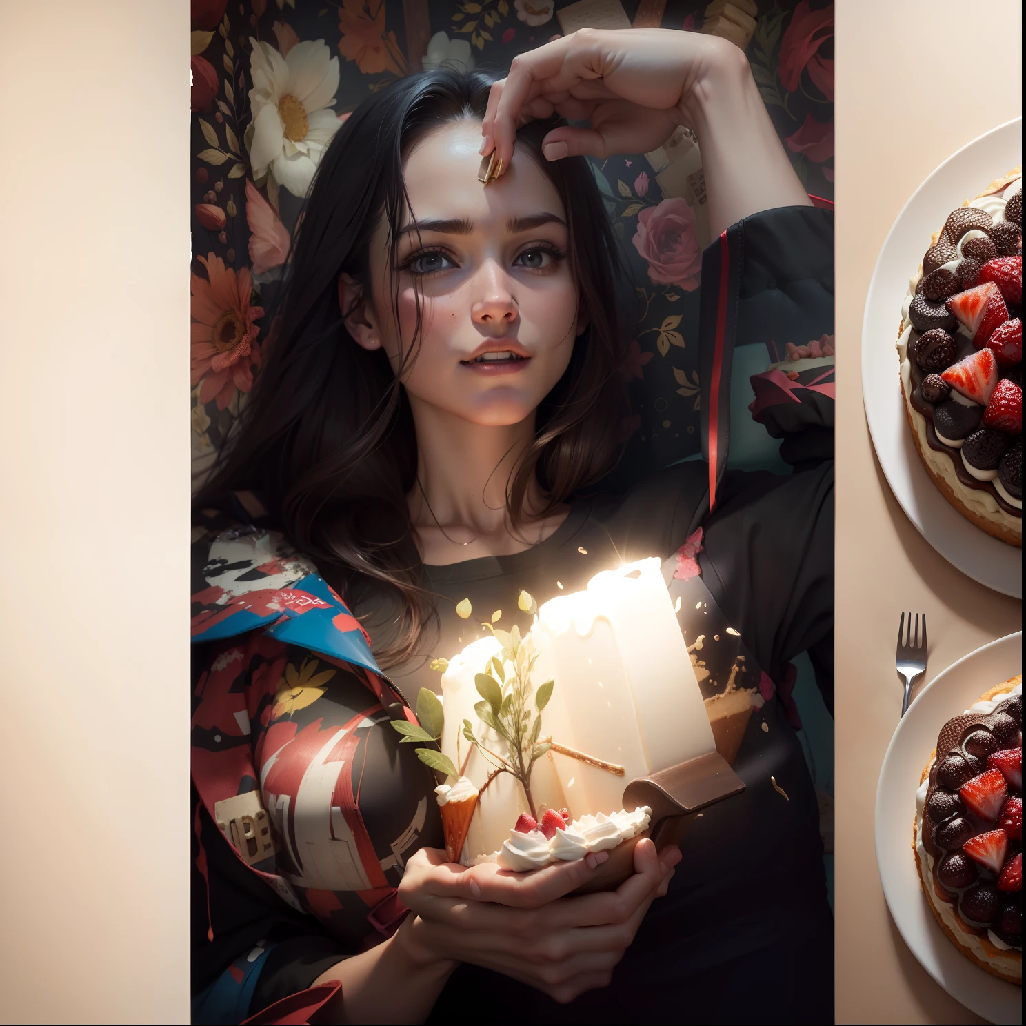 8k resumption,realistic pic,With cake celebrating Birthday