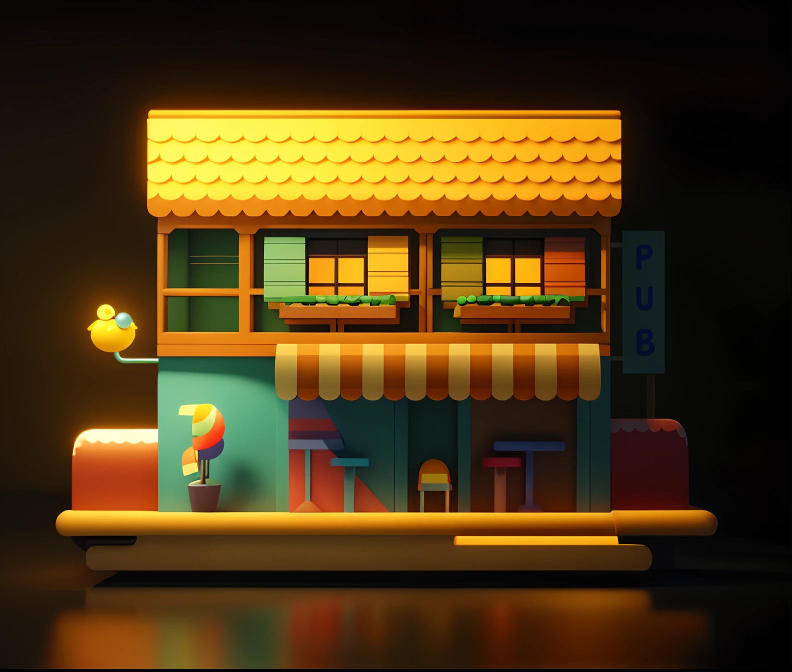 masterpiece, best quality, toon,3d,indoors,night,