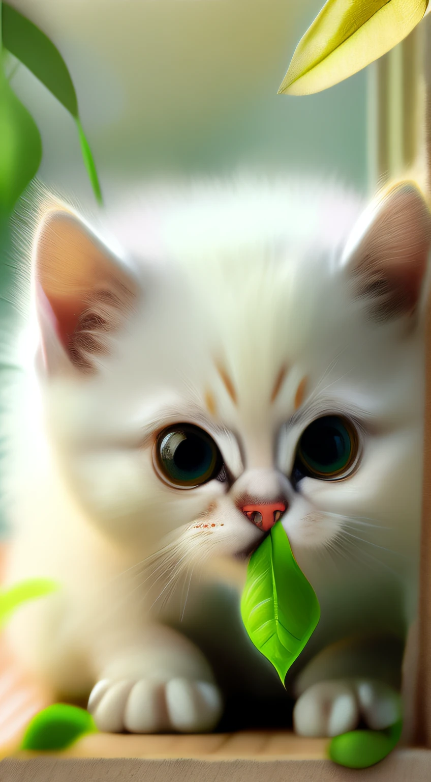 Very cute furry white tropical punk kitten,largeeyes,fresh flowers,Flowers,full bodyesbian,Keep one's mouth shut,laughingly,adolable,sprout,Professional light,Depth of field 8K,Golden Magic Hour,professional photoshooting,rendering by octane,Ultra realistic - amazing sunlight,dynamic compositions,photography of,Sharp focus,Background bokeh,Keep one's mouth shut,adolable,sprout,laughingly!!!