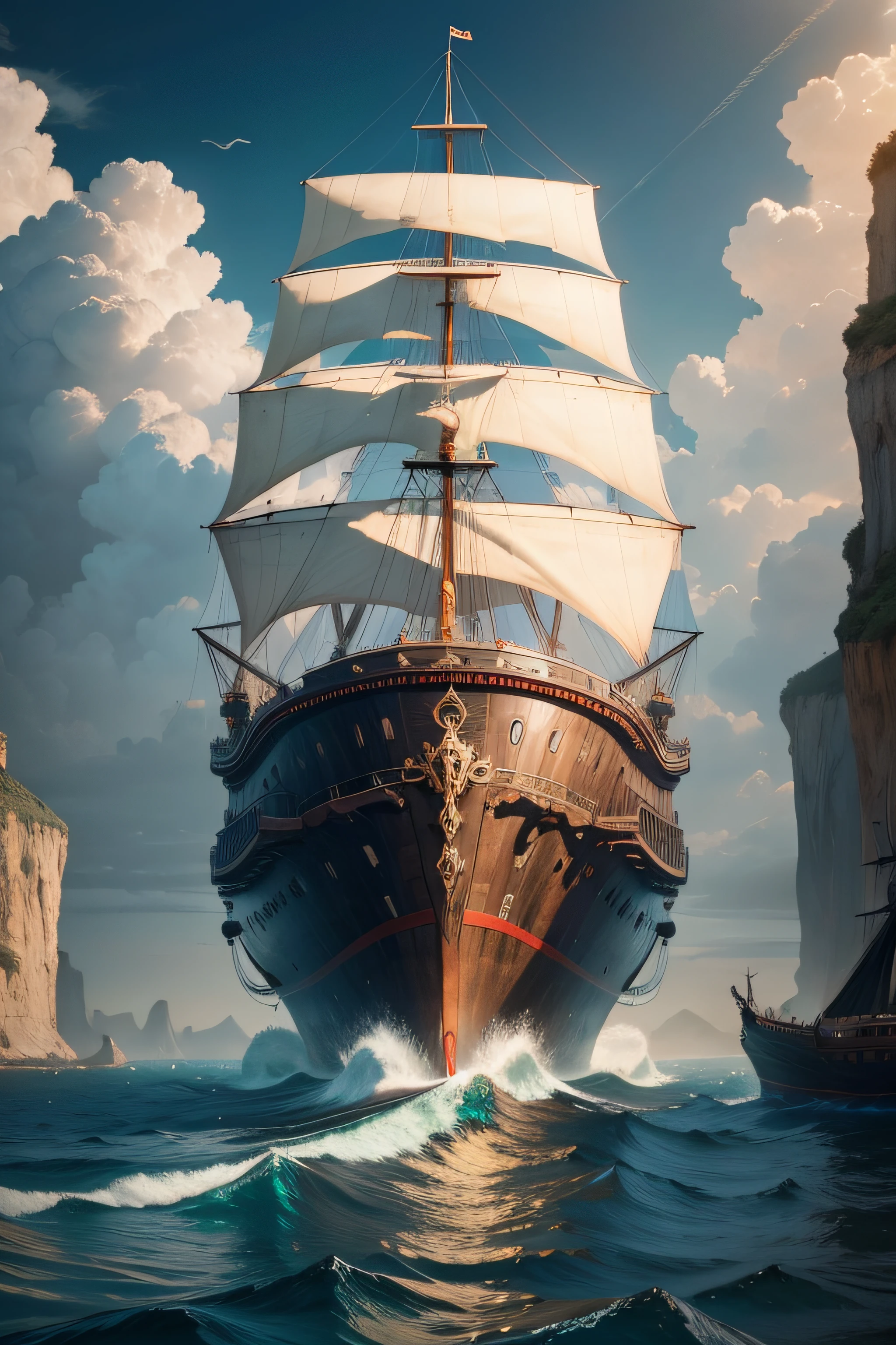 a giant ark, made of wooden, 135 meters long, floating in the Mediterranean Sea + photo taken by EOS R5 with RF 24-105mm f lens + cinematic shot + hyper realistic + cinematography --no rocks --s 900 --ar 4:5 --style raw