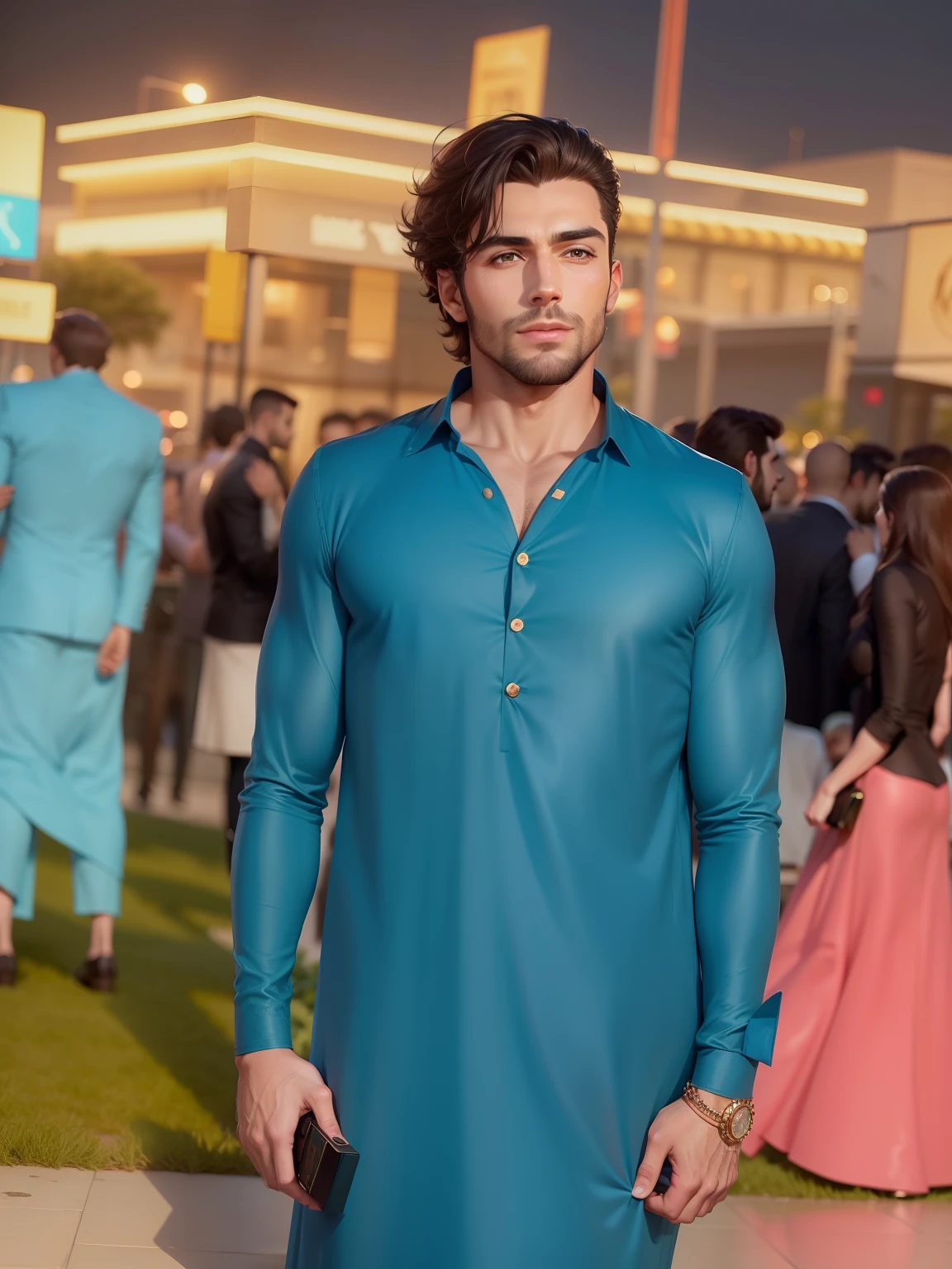 Midium body handsome personality realistic face a worier dress stylish hairs 8k best quality masterpeice:1.2 change backround