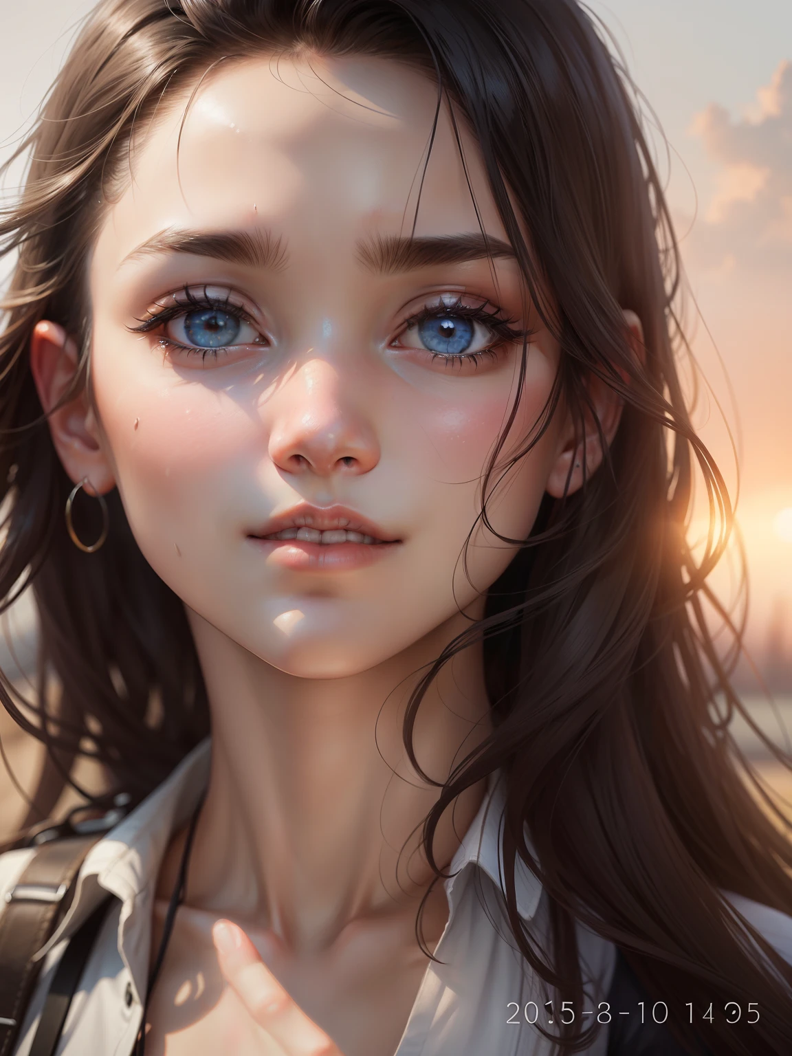 15 years old, realistic face.