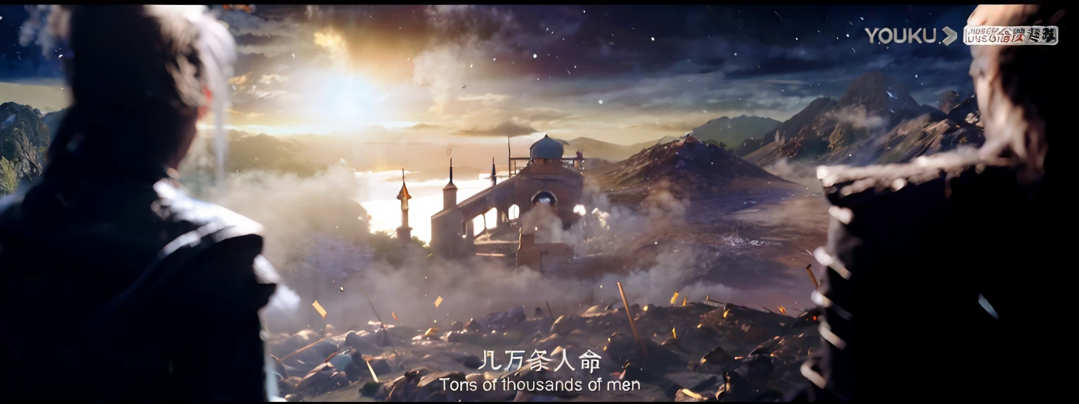 Burning ancient city