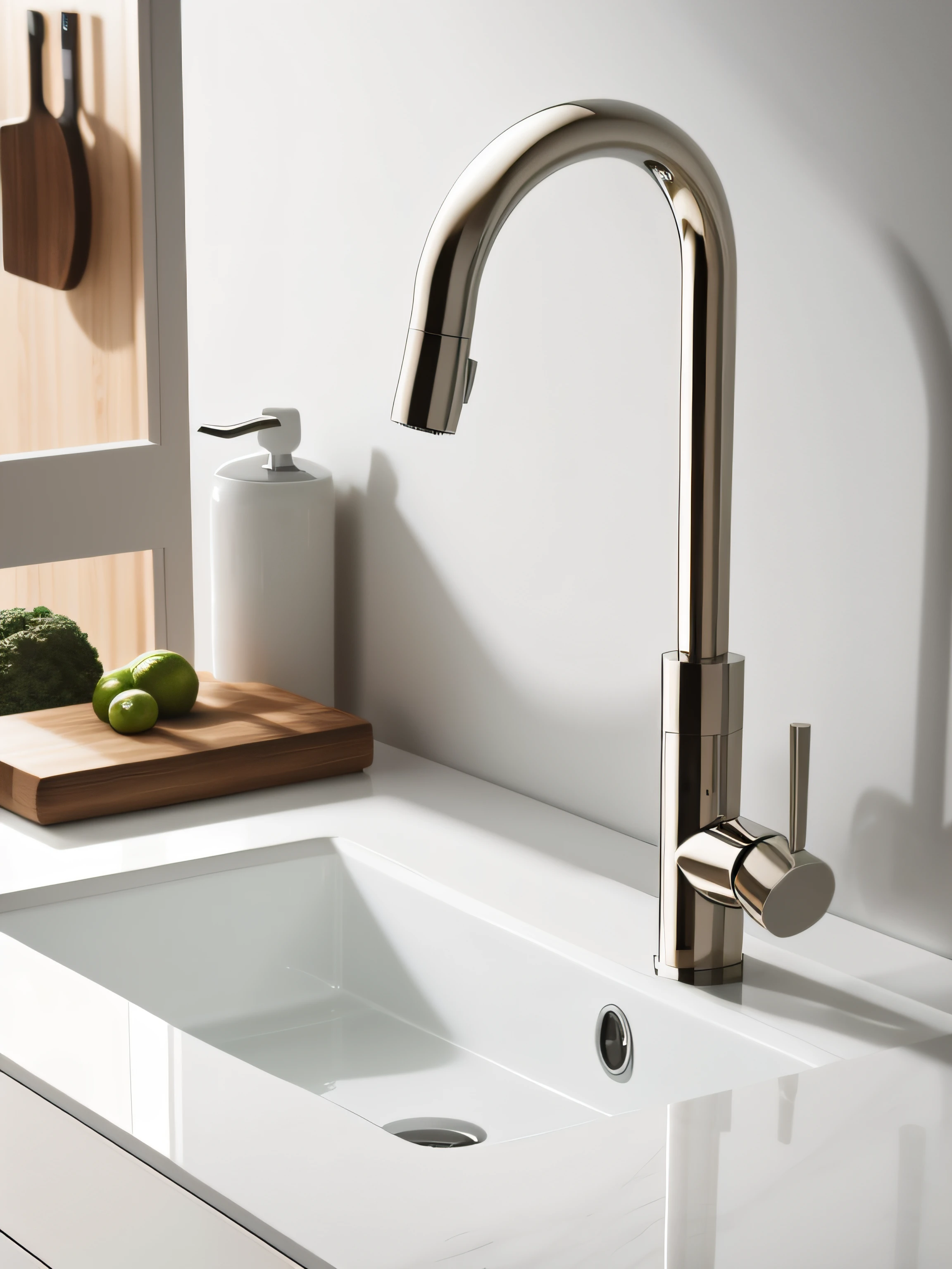 Kitchen faucets are realistic and minimalist