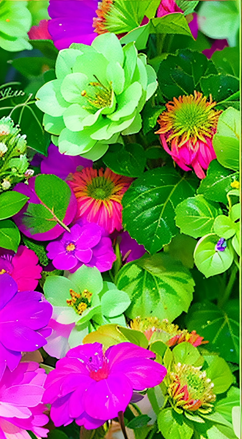 photorealestic,In the middle of a painting is a beautiful begonia,4K HD details,Beautiful digital artwork, detailed flowers , magical colorful flowers, Layered green,beautiful digital painting, wallpaper hd, colorful hd picure, beautiful flowers, elegant digital painting