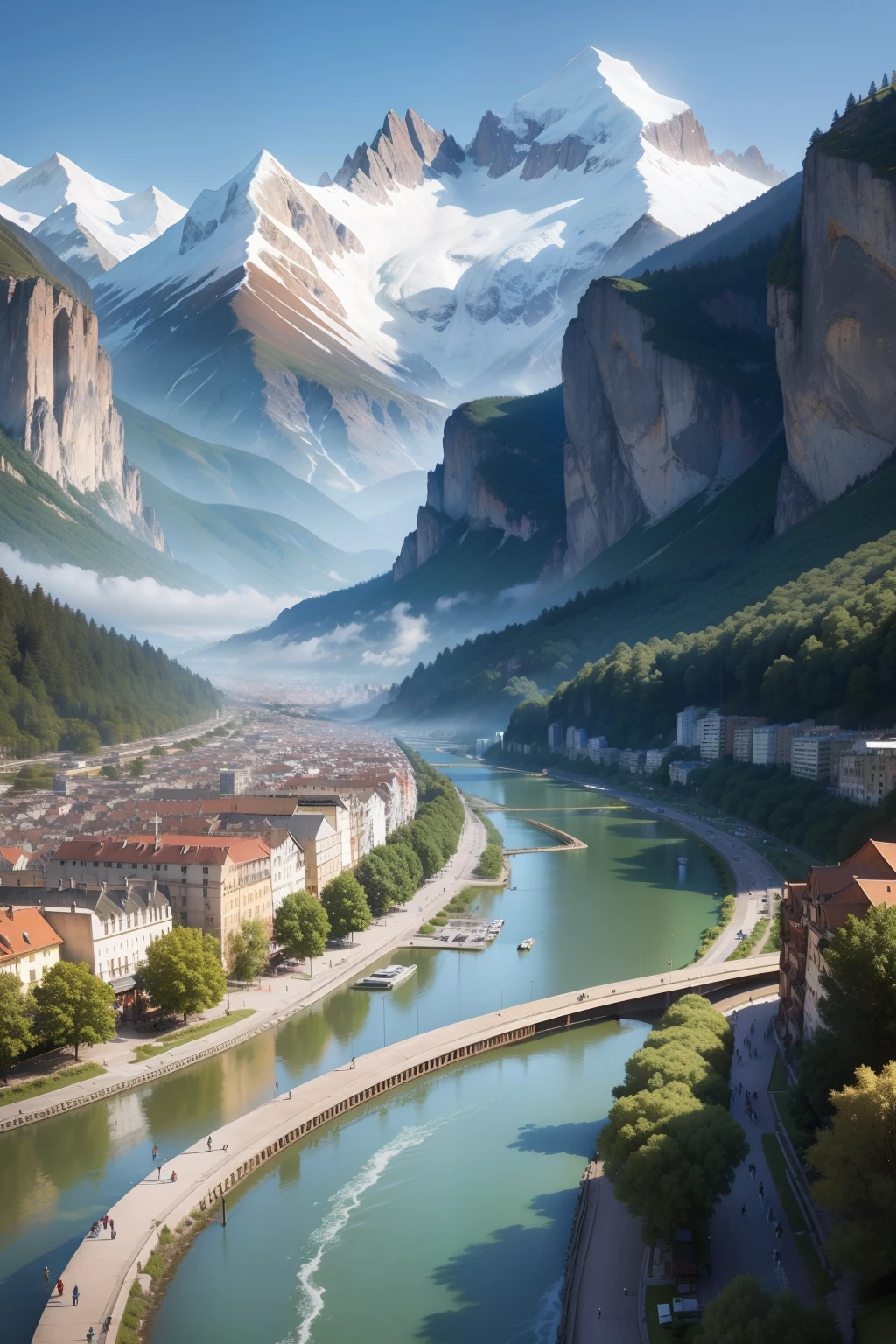 Classical complex，Mountains and rivers are intertwined，The city is bustling