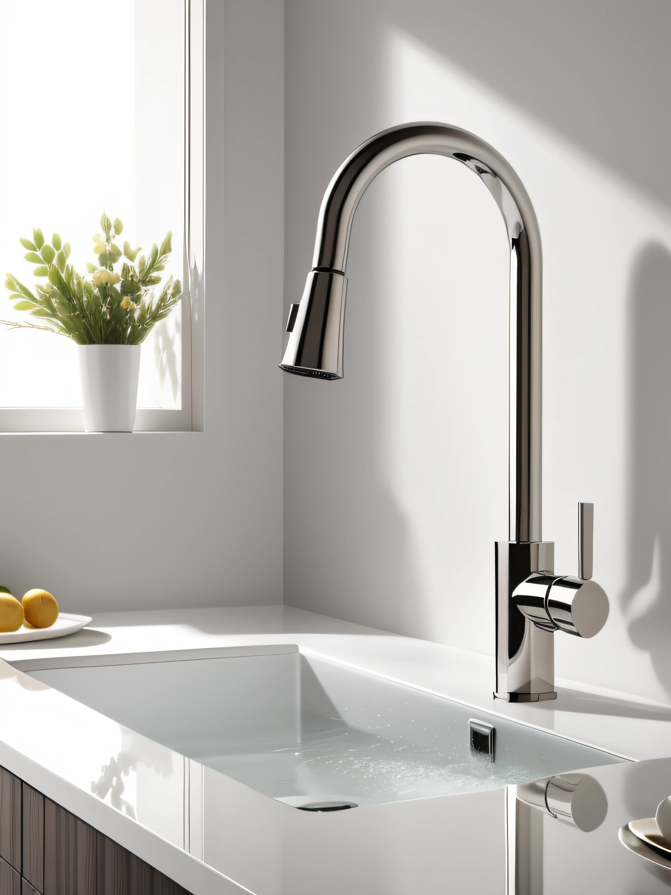 Kitchen faucets are realistic and minimalist