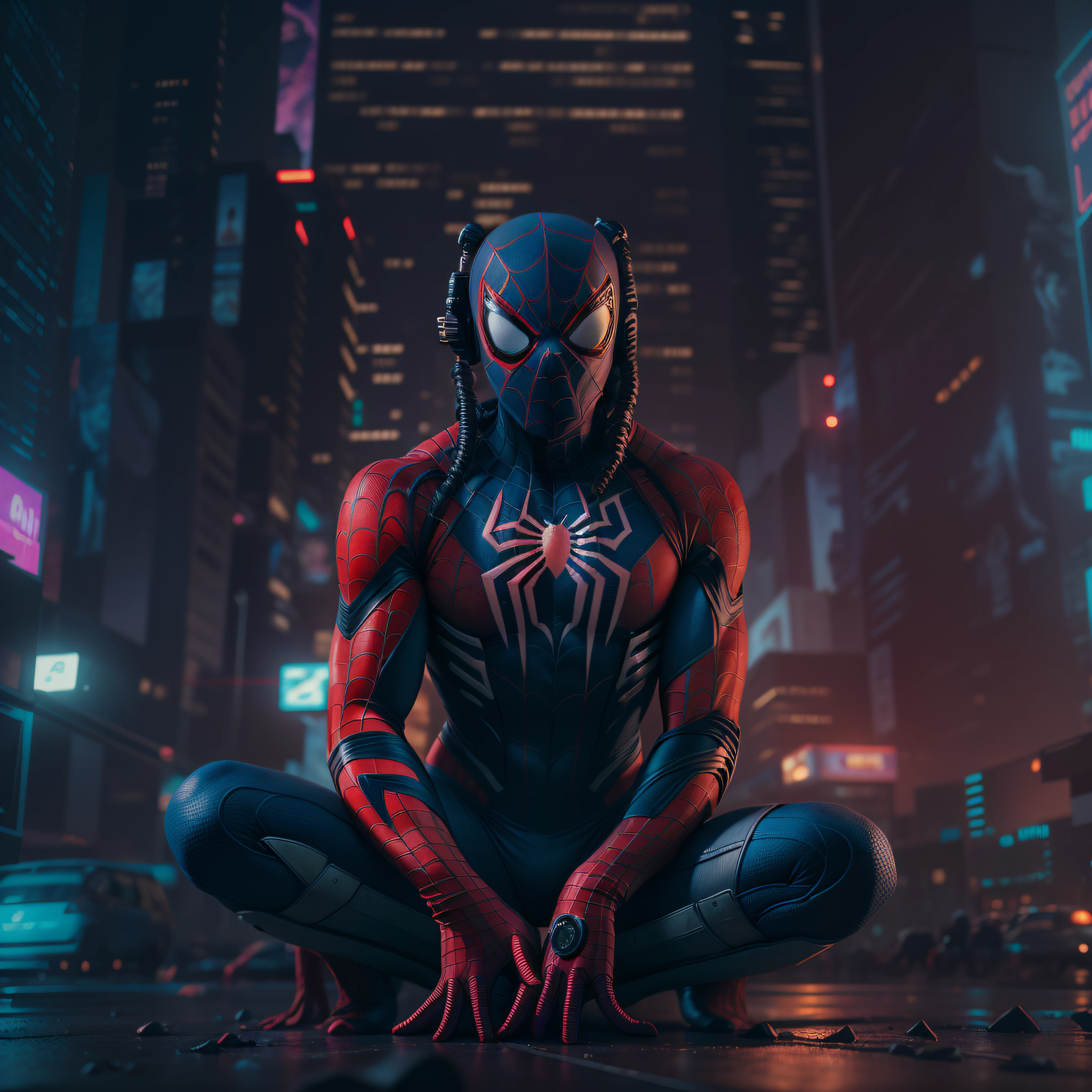 Spider man,Cyberpunk,8k.