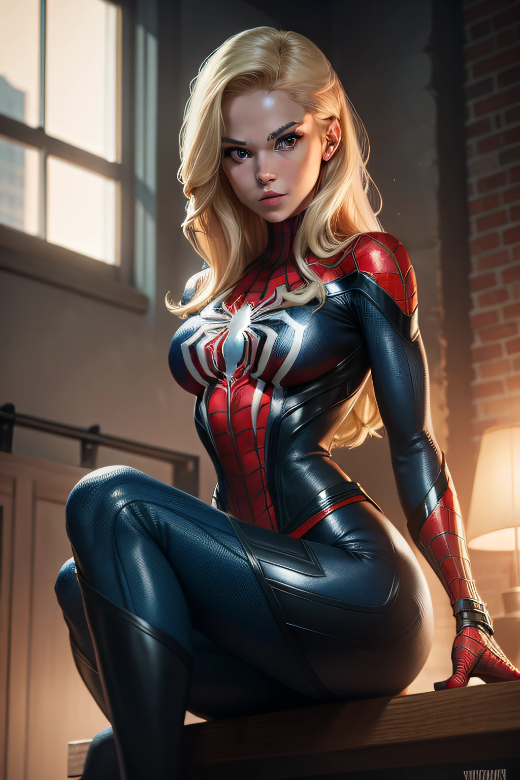 Female Spider-Man ,36d,blonde with blue eyes,Long legs