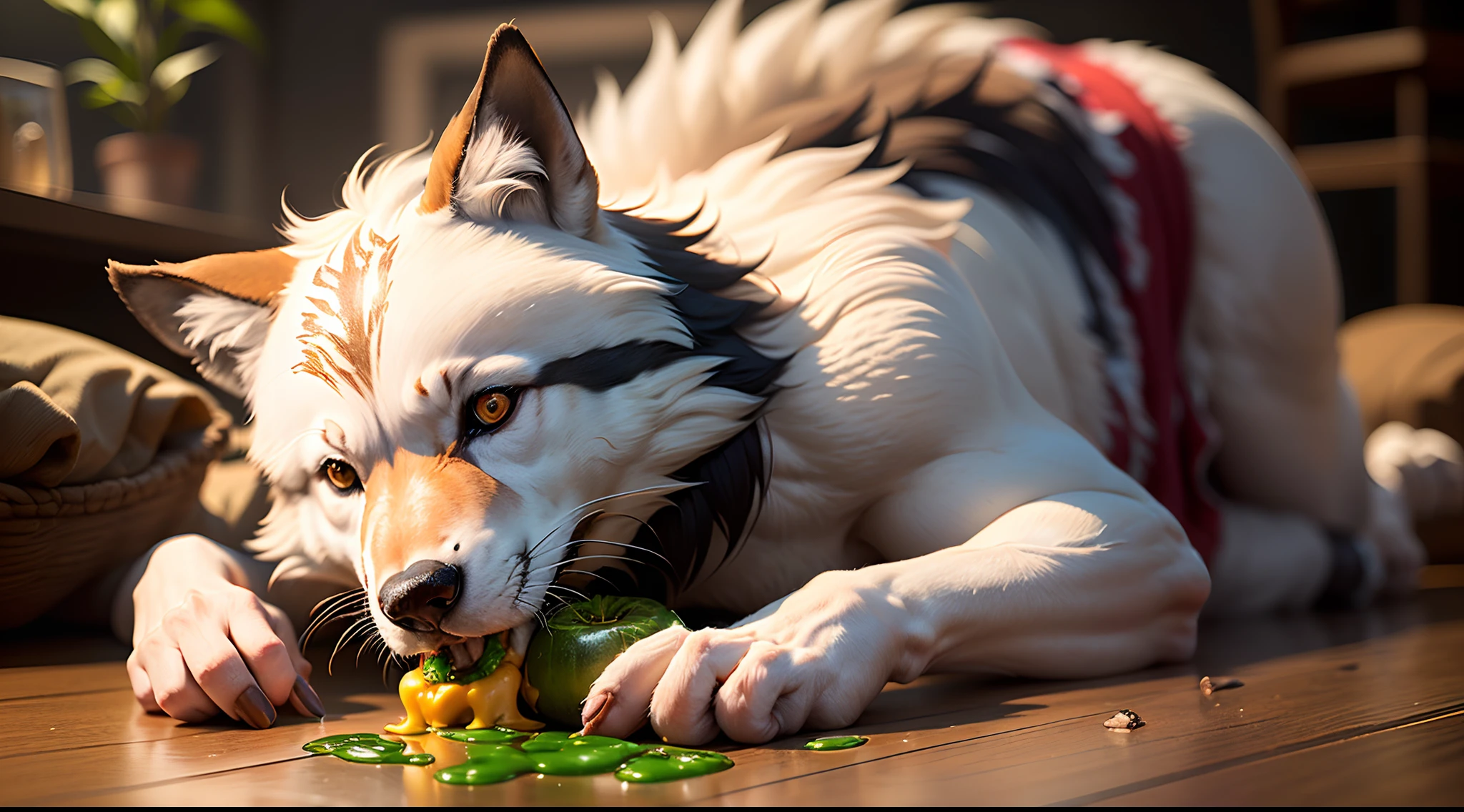 Crie um lobo mal comendo milho