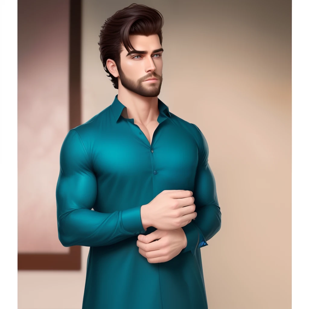 Handsome stylish hairs body huge build change backround untra realistic