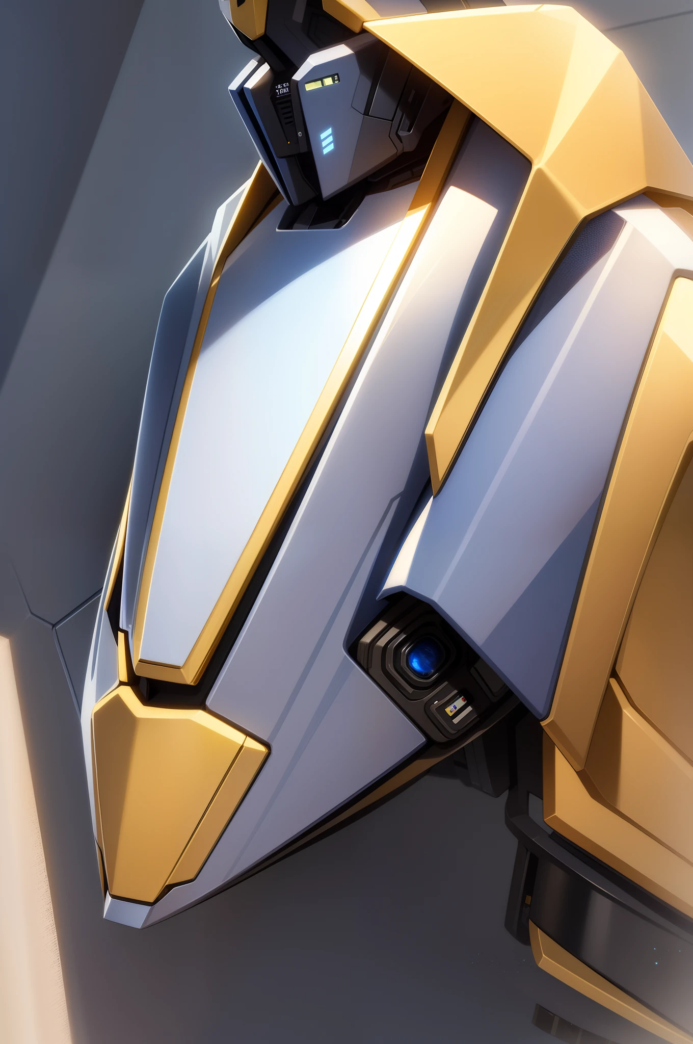 Humanoid mech,blue colors,Futuristic,sense of science and technology