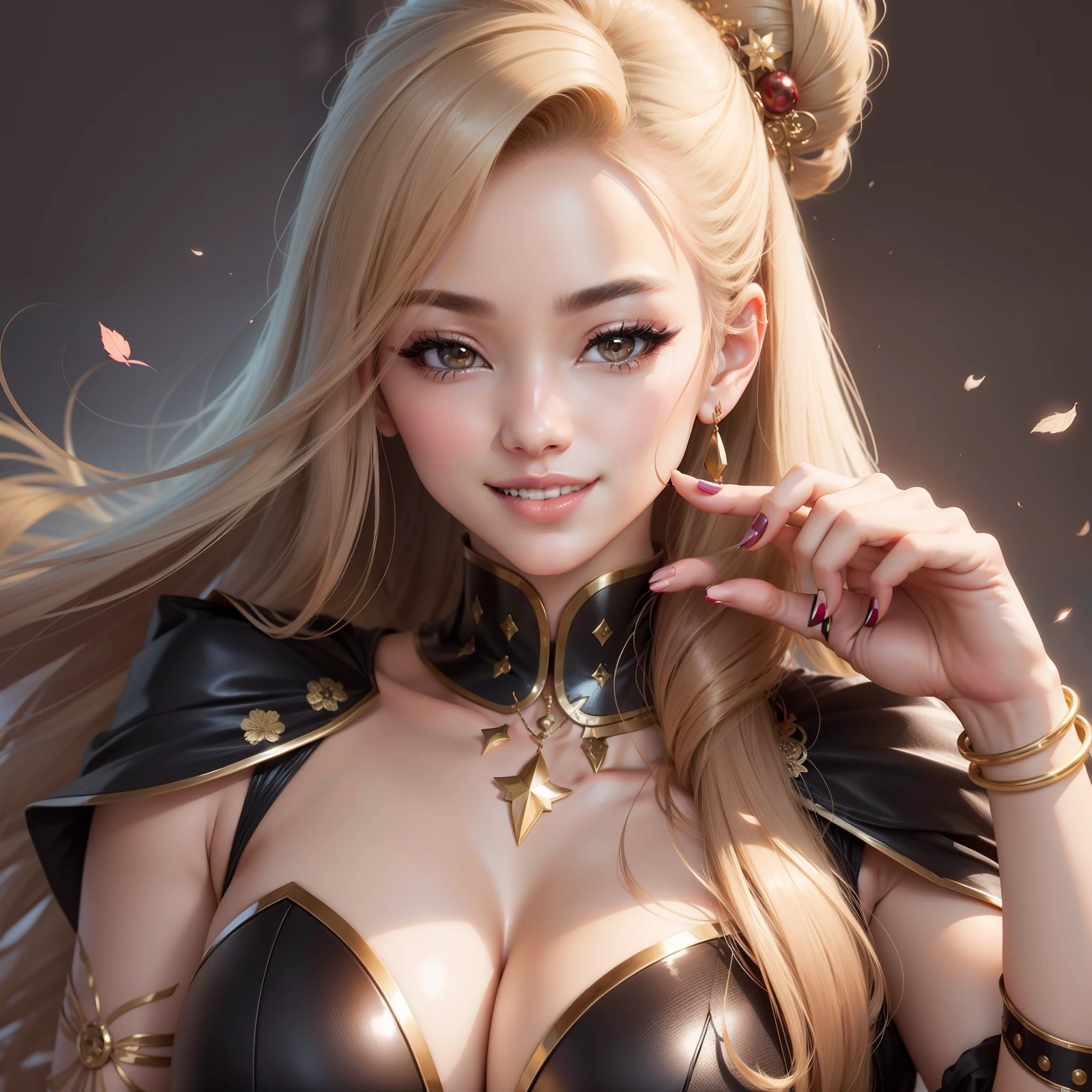 Beautuful Women piece sign glamor A smile japanes