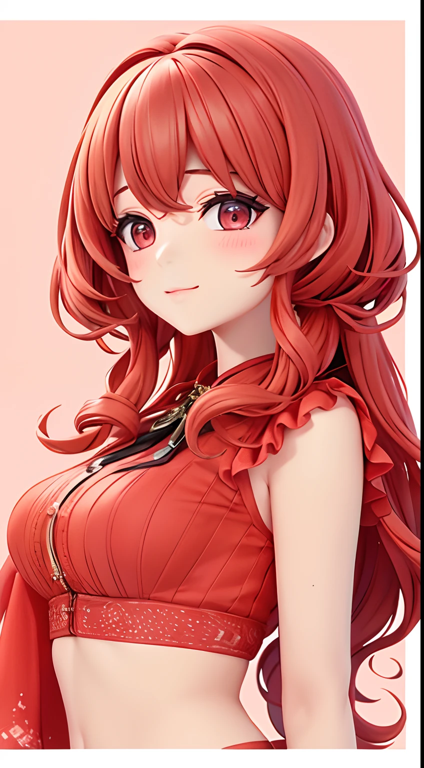 tmasterpiece,top-quality,best qualityer,Watercolor curly,offcial art,Beauty and aesthetics:1.2,s fractal art:1.3, 1girll:1.3,s fractal art:1.3,The upper part of the body,seen from the side,looking at viewert, The protagonist:father, Red bangs shawl curly hair, short sleeved shirt, Mental fatigue, Brick red eyes, Background with:Bank lobby design, 8k